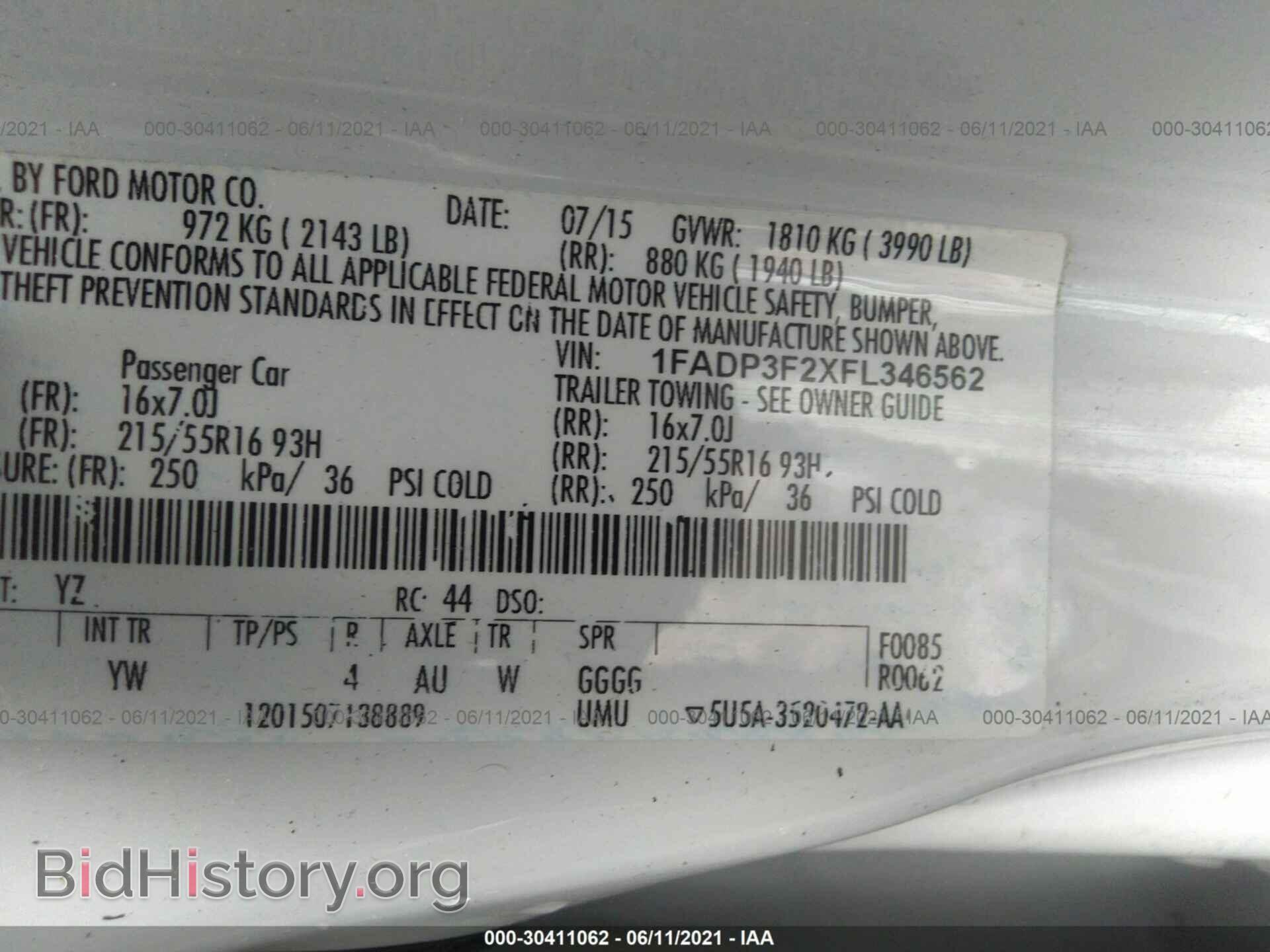 2015 FORD FOCUS - VIN: 1FADP3F2XFL346562 - Photo 9