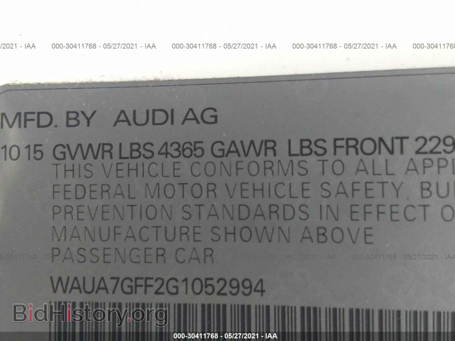 2016 AUDI A3 - VIN: WAUA7GFF2G1052994 - Фото 9