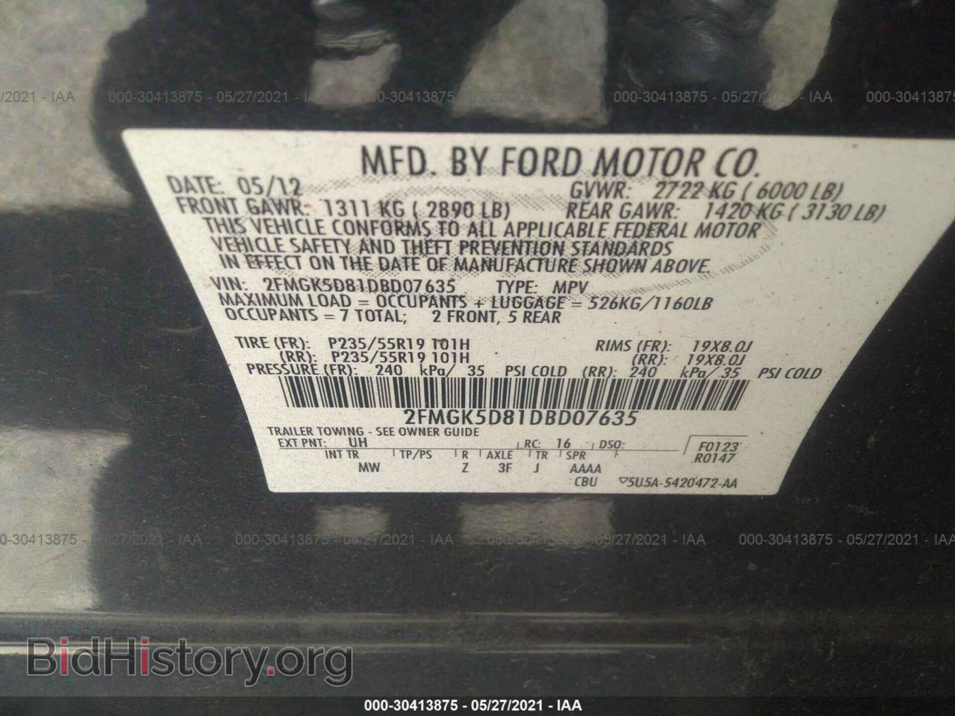 2013 FORD FLEX - VIN: 2FMGK5D81DBD07635 - Photo 9