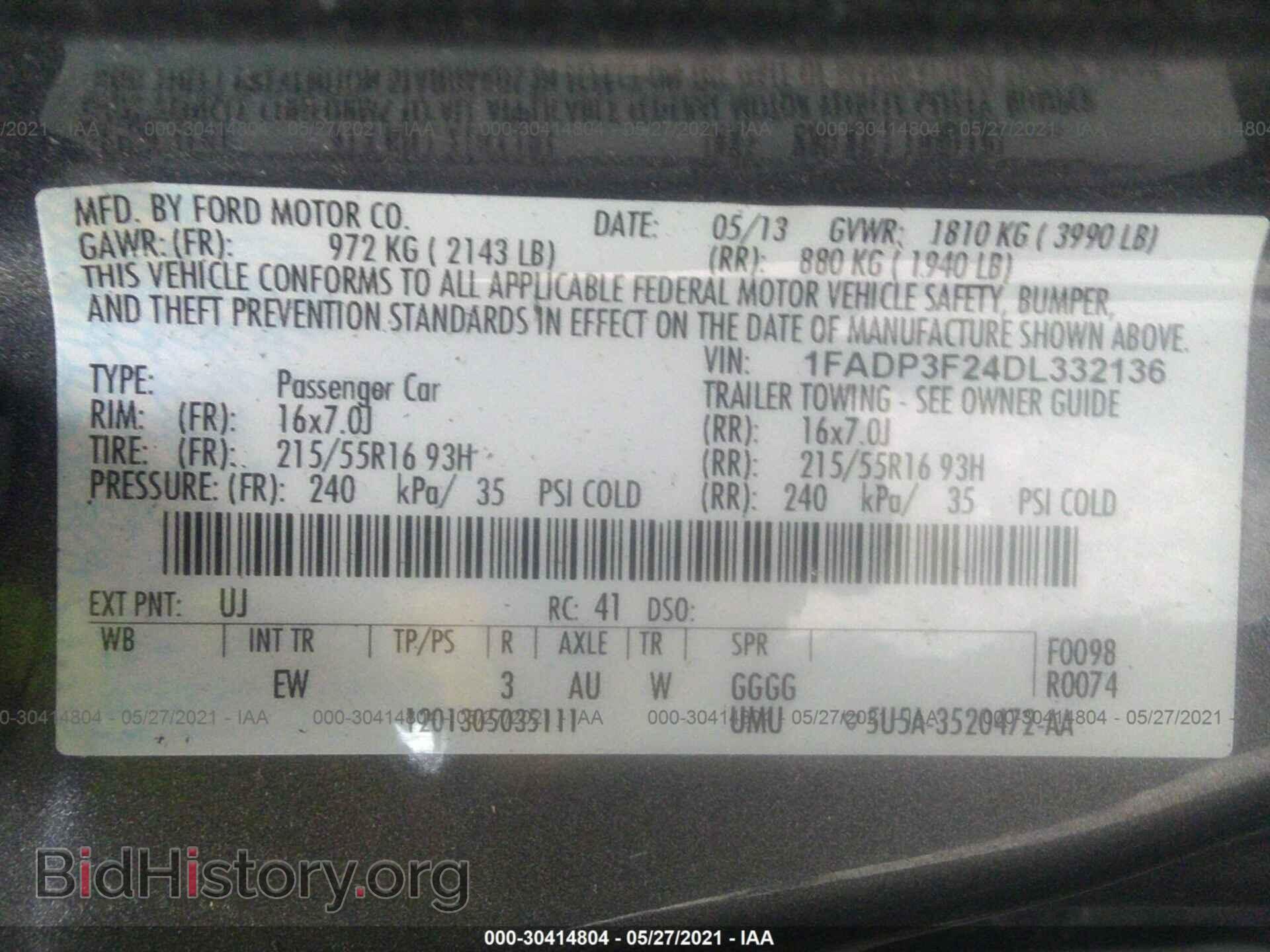 2013 FORD FOCUS - VIN: 1FADP3F24DL332136 - Фото 9