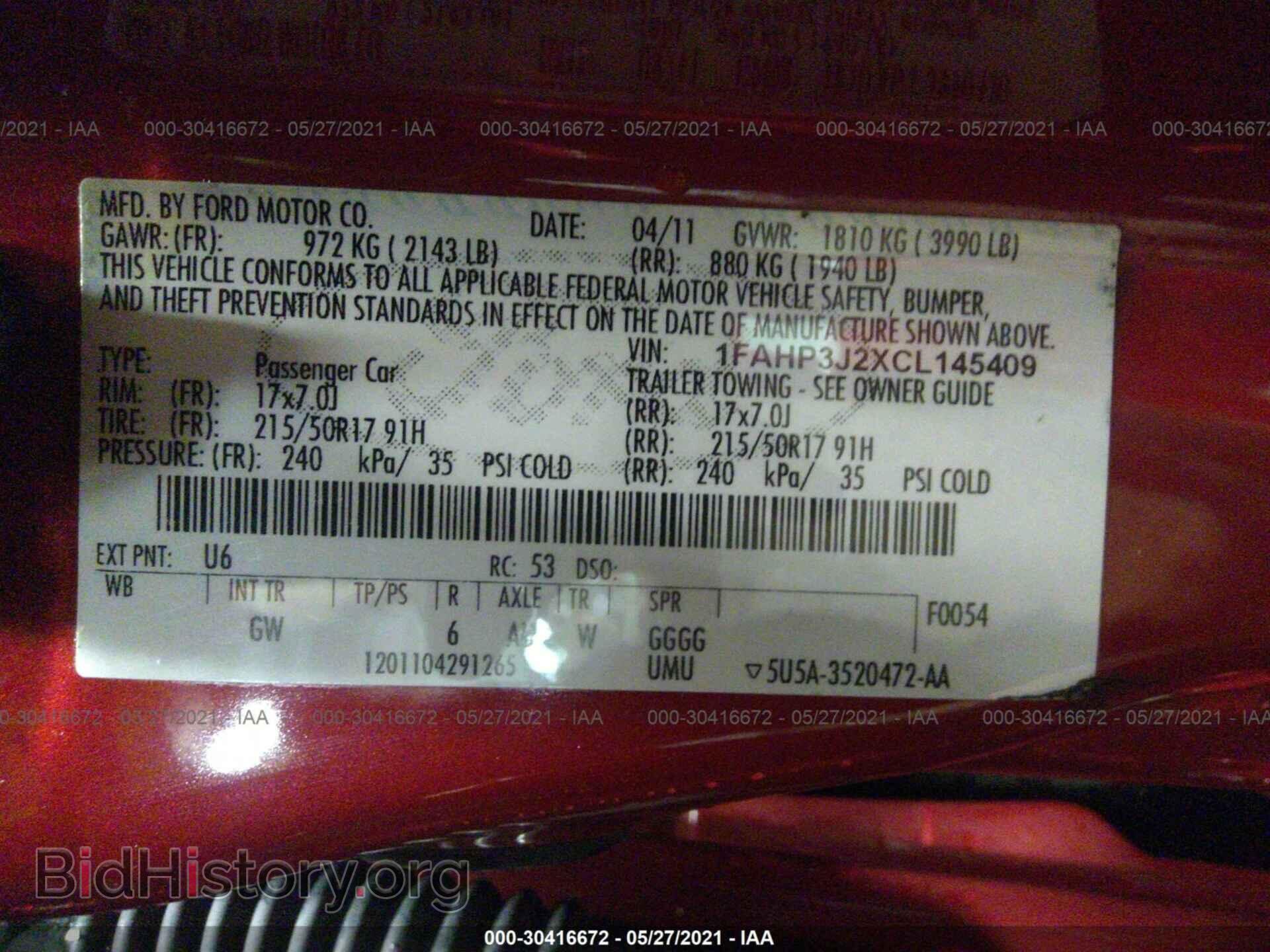 2012 FORD FOCUS - VIN: 1FAHP3J2XCL145409 - Фото 9
