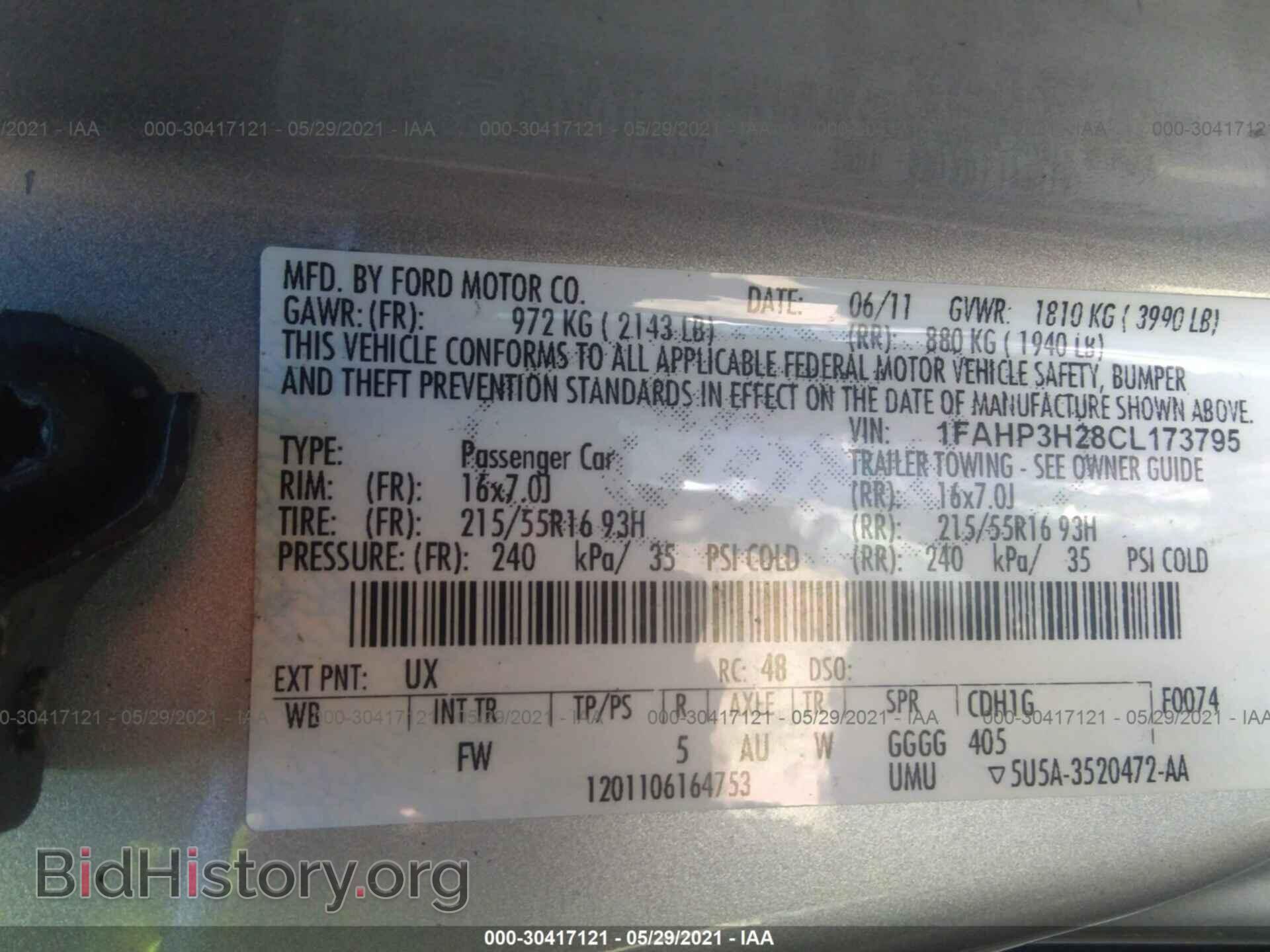 2012 FORD FOCUS - VIN: 1FAHP3H28CL173795 - Фото 9