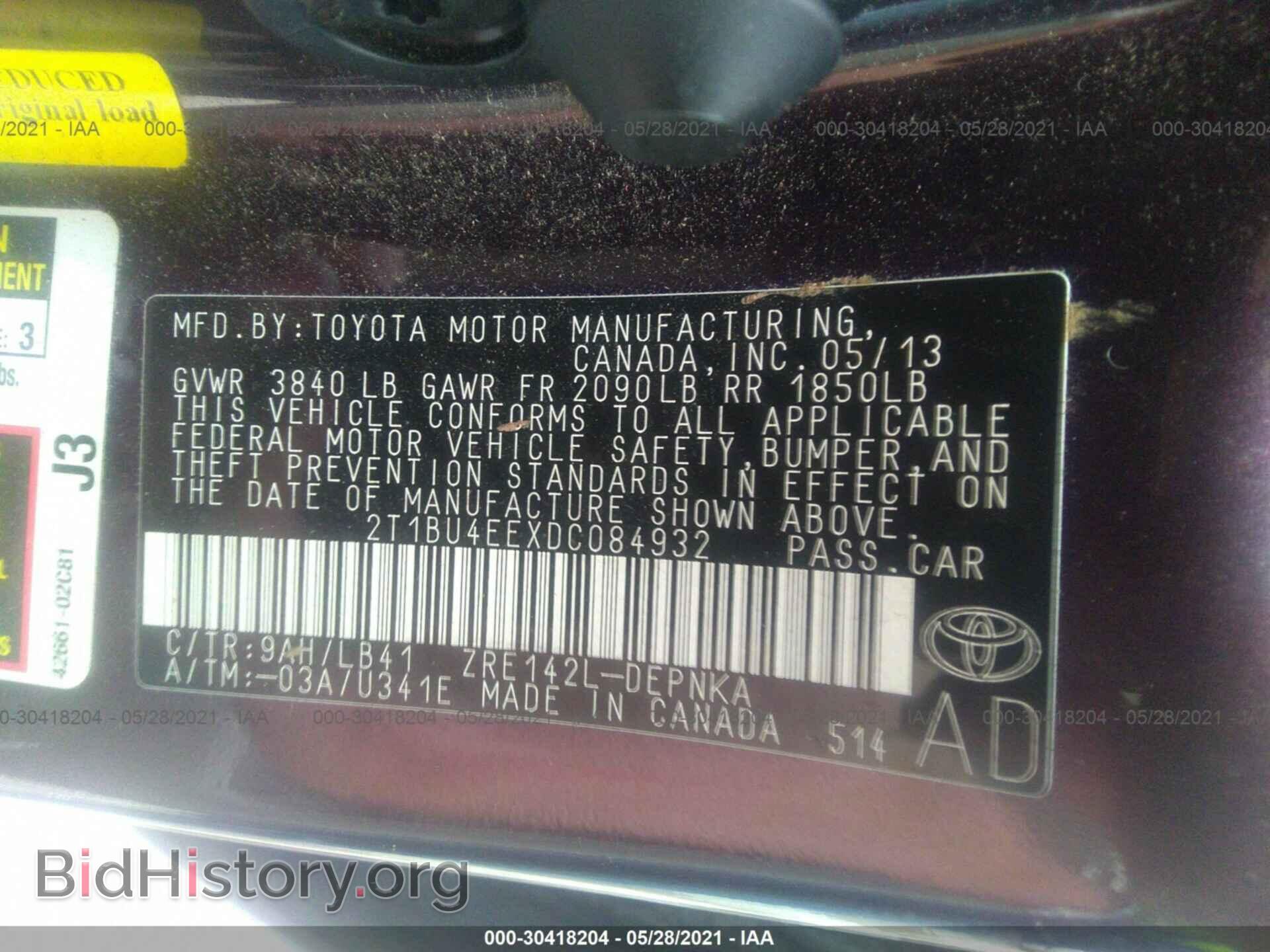 2013 TOYOTA COROLLA - VIN: 2T1BU4EEXDC084932 - Фото 9