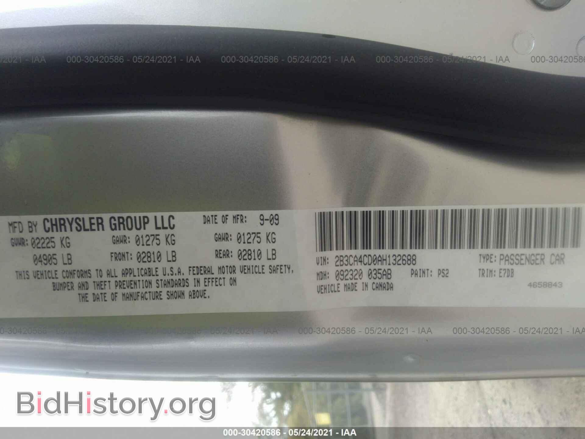 2010 DODGE CHARGER - VIN: 2B3CA4CD0AH132688 - Фото 9