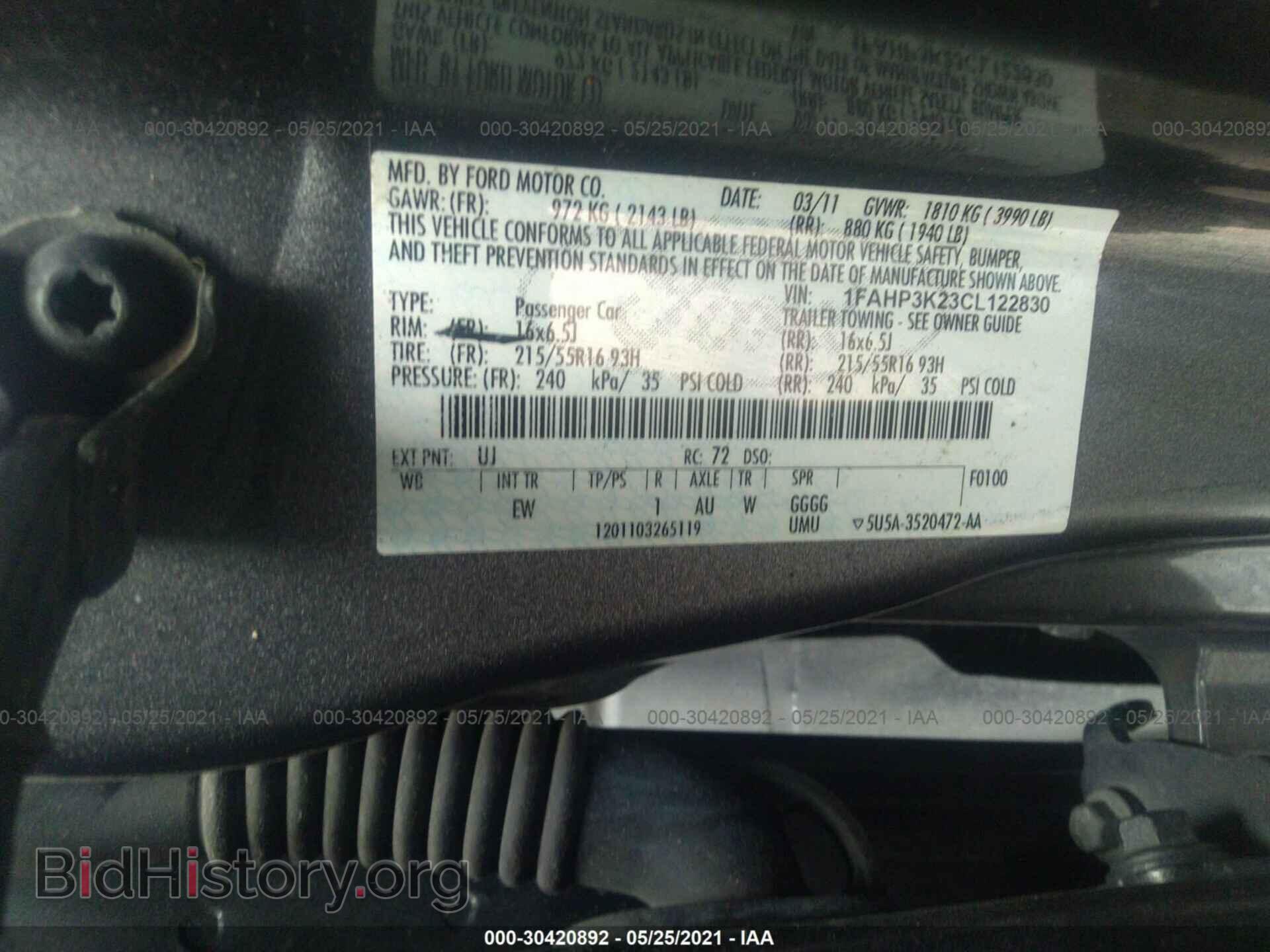 2012 FORD FOCUS - VIN: 1FAHP3K23CL122830 - Фото 9