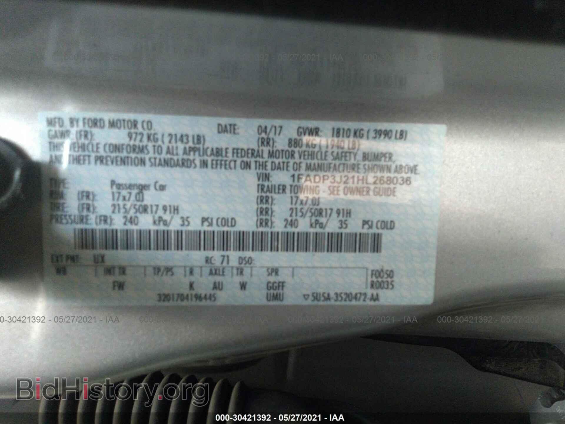 2017 FORD FOCUS - VIN: 1FADP3J21HL268036 - Photo 9