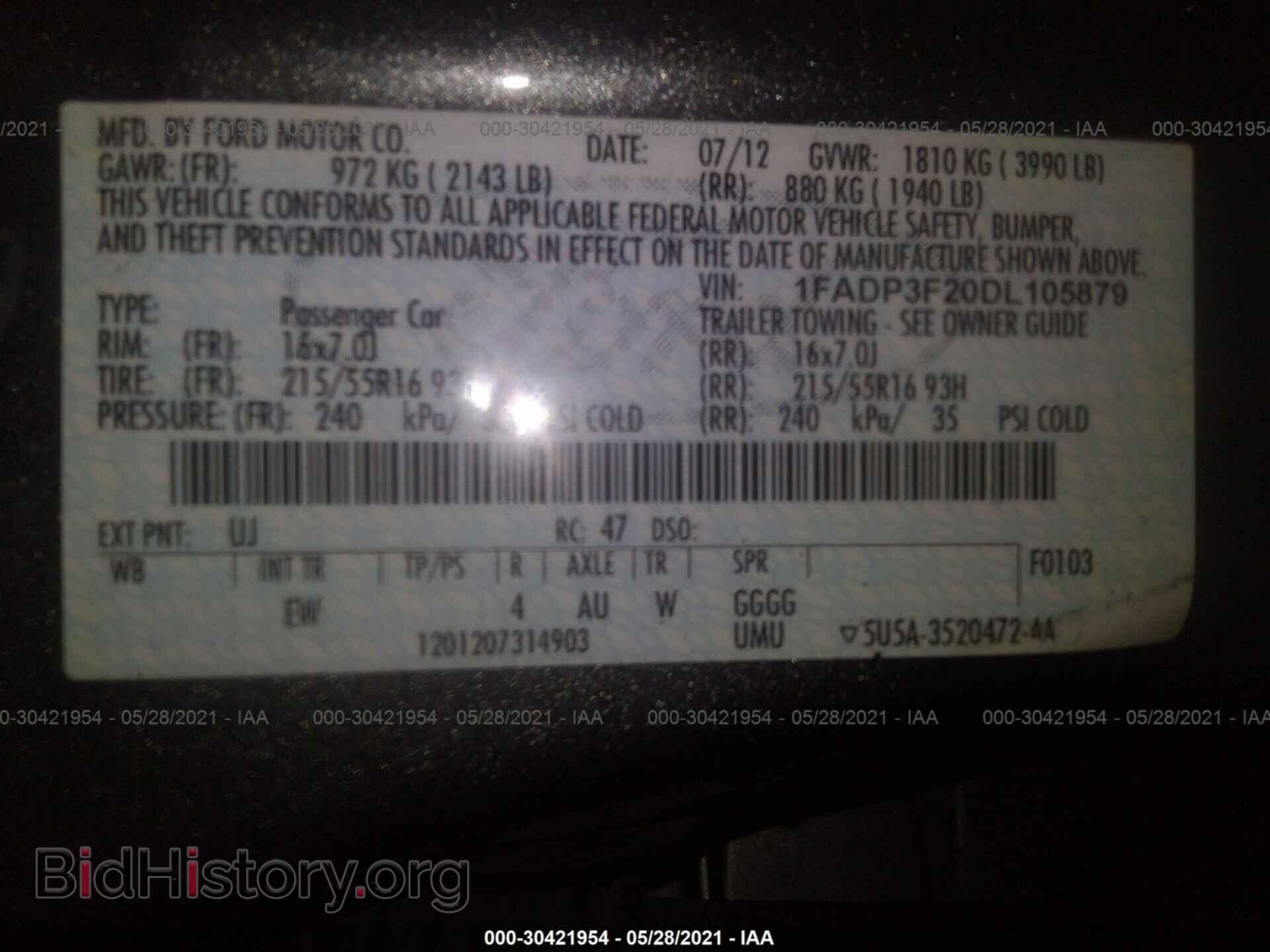 2013 FORD FOCUS - VIN: 1FADP3F20DL105879 - Photo 9