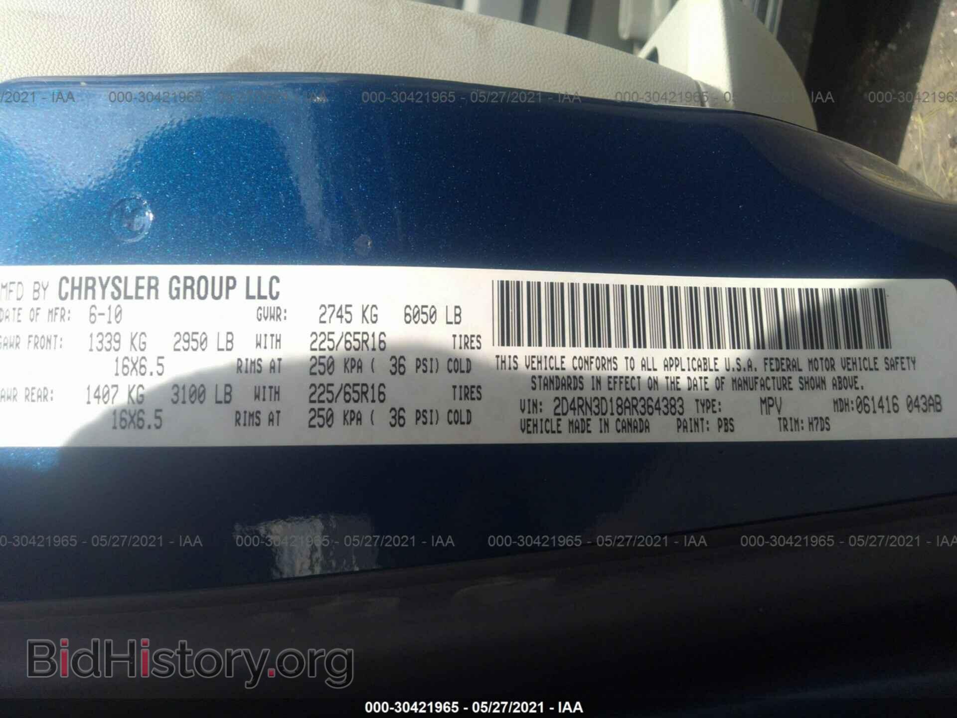 2010 DODGE GRAND CARAVAN - VIN: 2D4RN3D18AR364383 - Фото 9