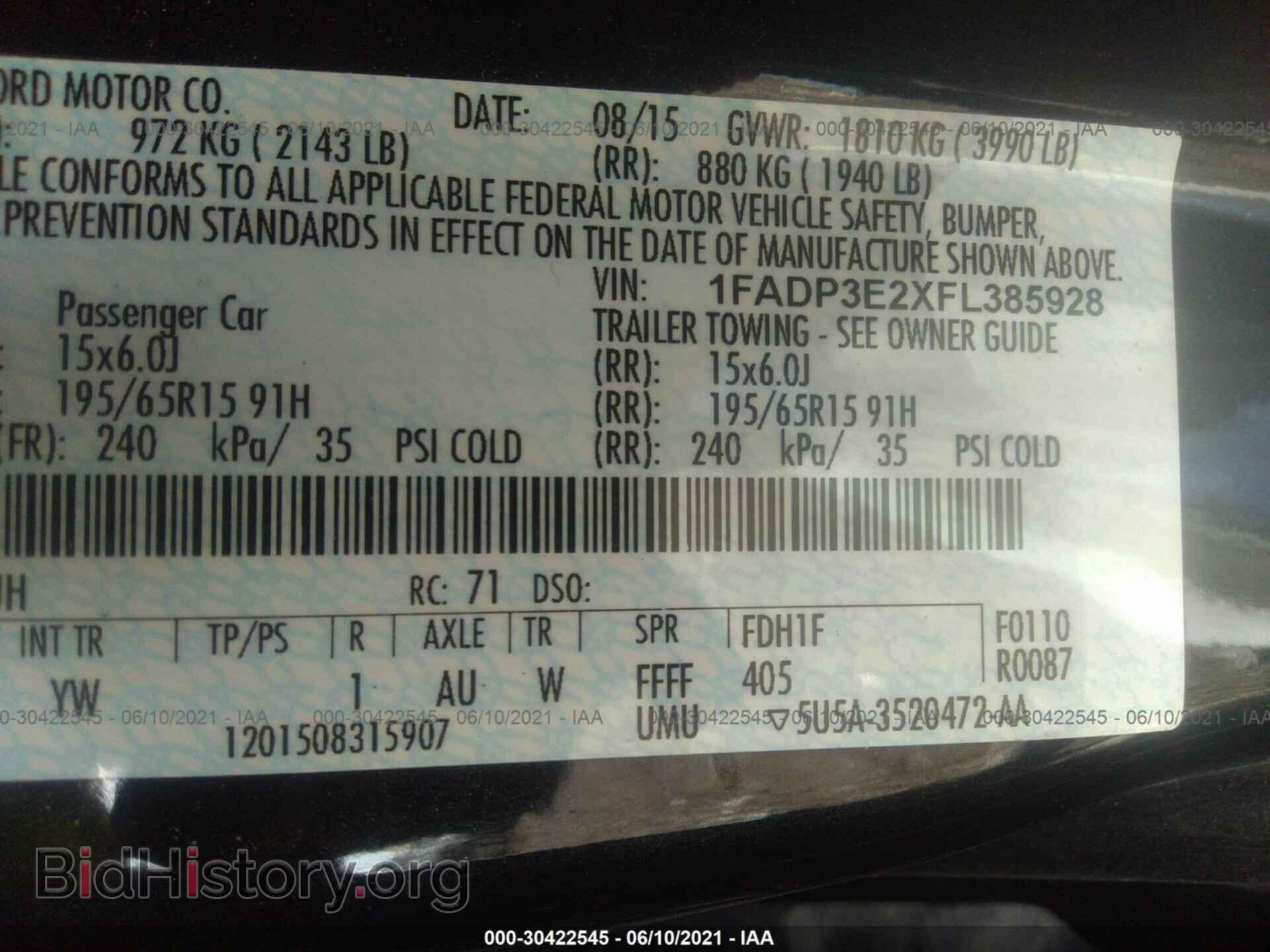 2015 FORD FOCUS - VIN: 1FADP3E2XFL385928 - Photo 9
