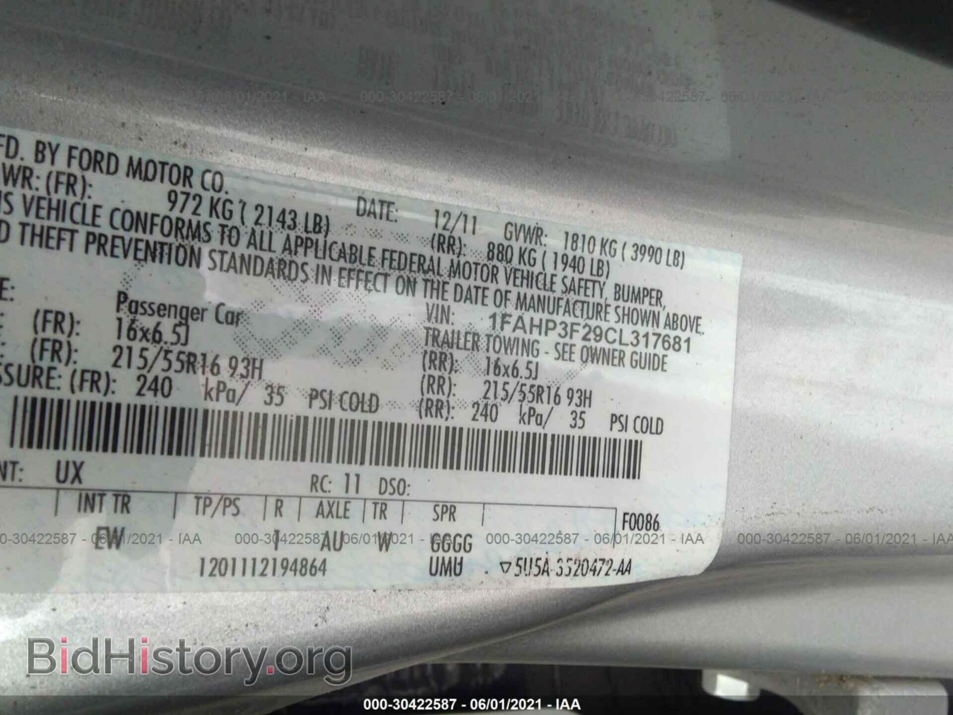 2012 FORD FOCUS - VIN: 1FAHP3F29CL317681 - Фото 9