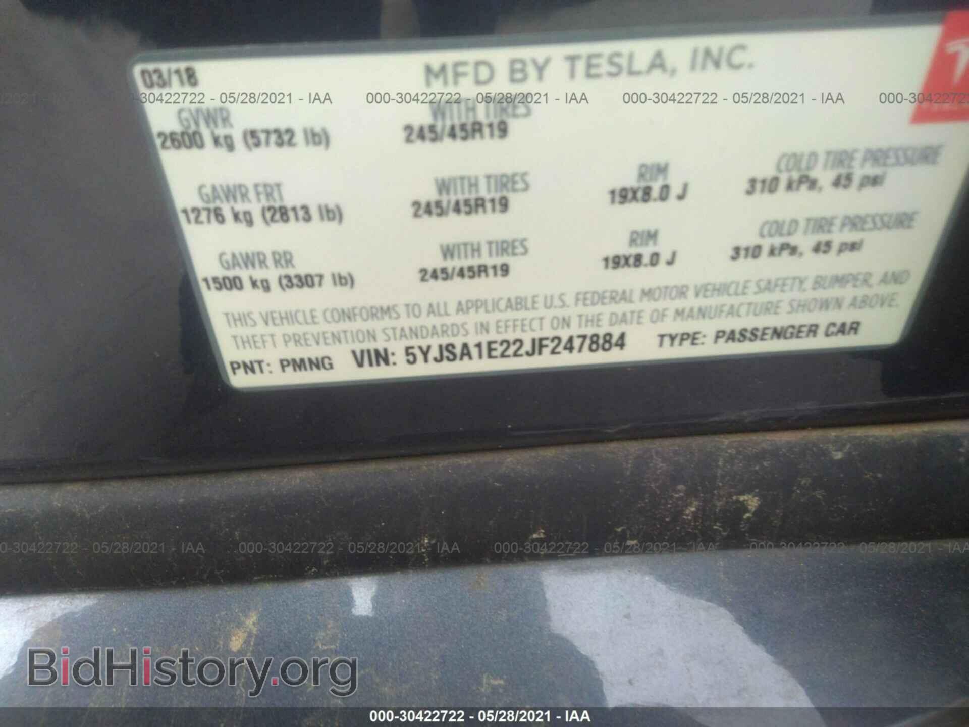 2018 TESLA MODEL S - VIN: 5YJSA1E22JF247884 - Photo 9