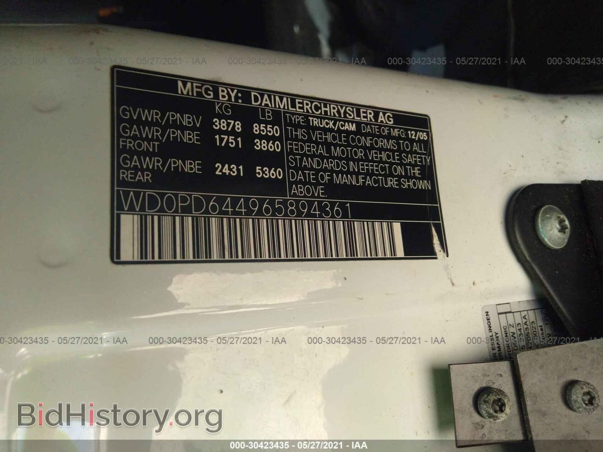 2006 DODGE SPRINTER - VIN: WD0PD644965894361 - Photo 9