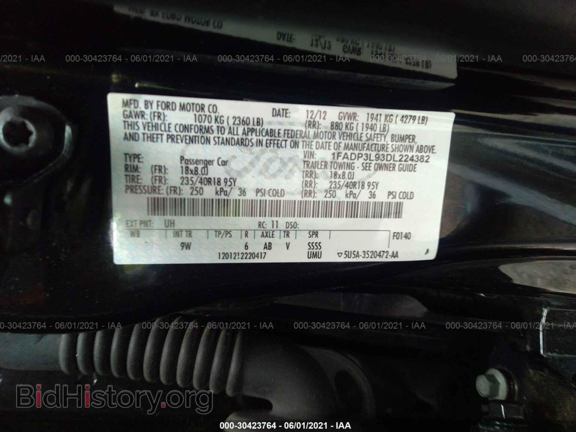 2013 FORD FOCUS - VIN: 1FADP3L93DL224382 - Фото 9