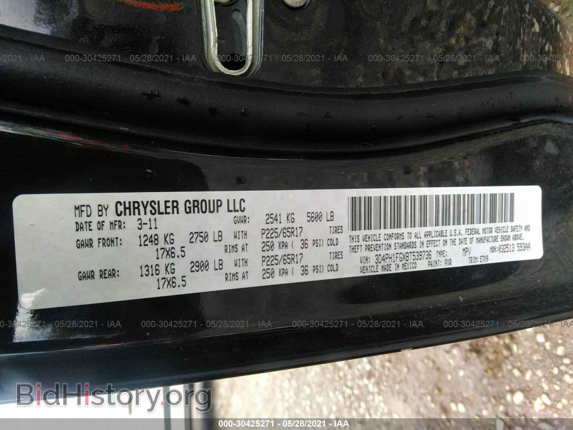 2011 DODGE JOURNEY - VIN: 3D4PH1FGXBT539736 - Фото 9