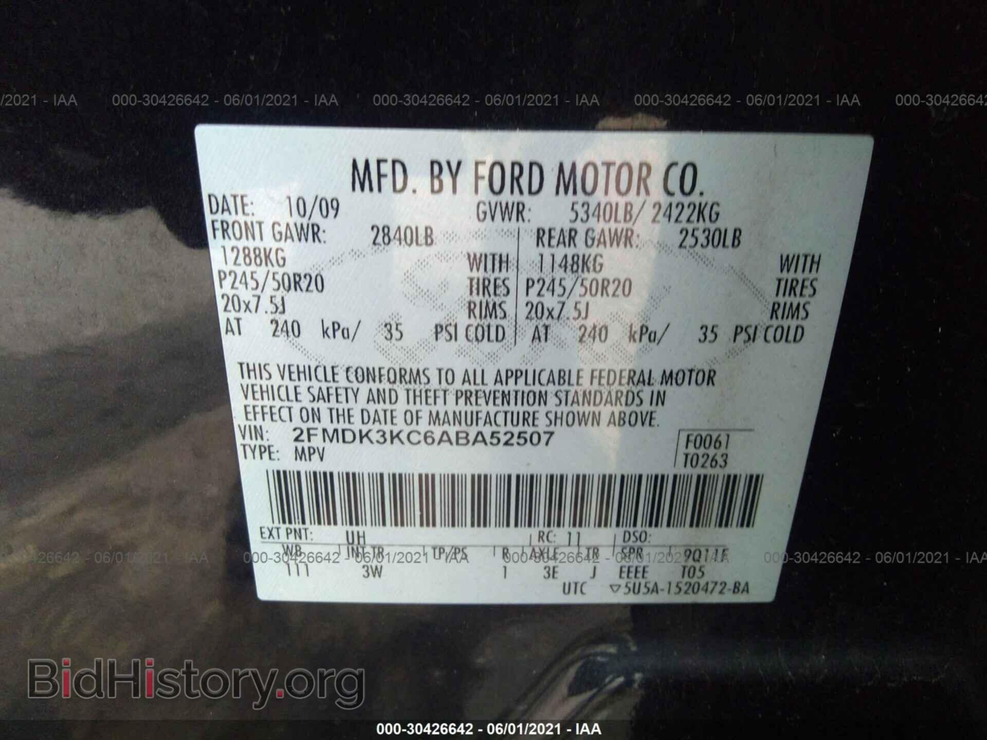 2010 FORD EDGE - VIN: 2FMDK3KC6ABA52507 - Photo 9