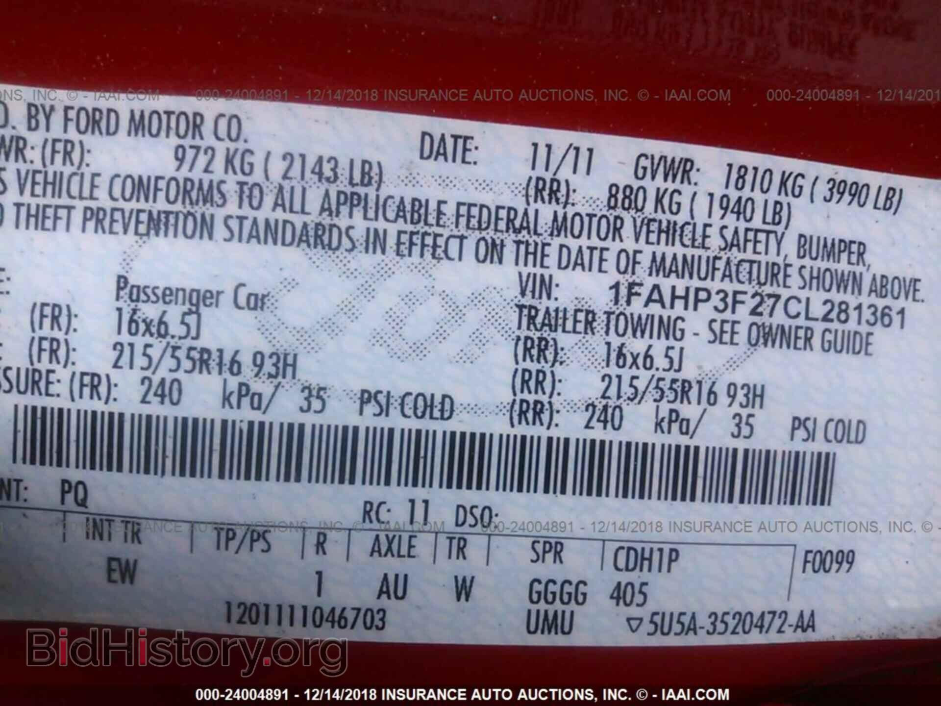 2012 FORD FOCUS - VIN: 1FAHP3F27CL281361 - Photo 9