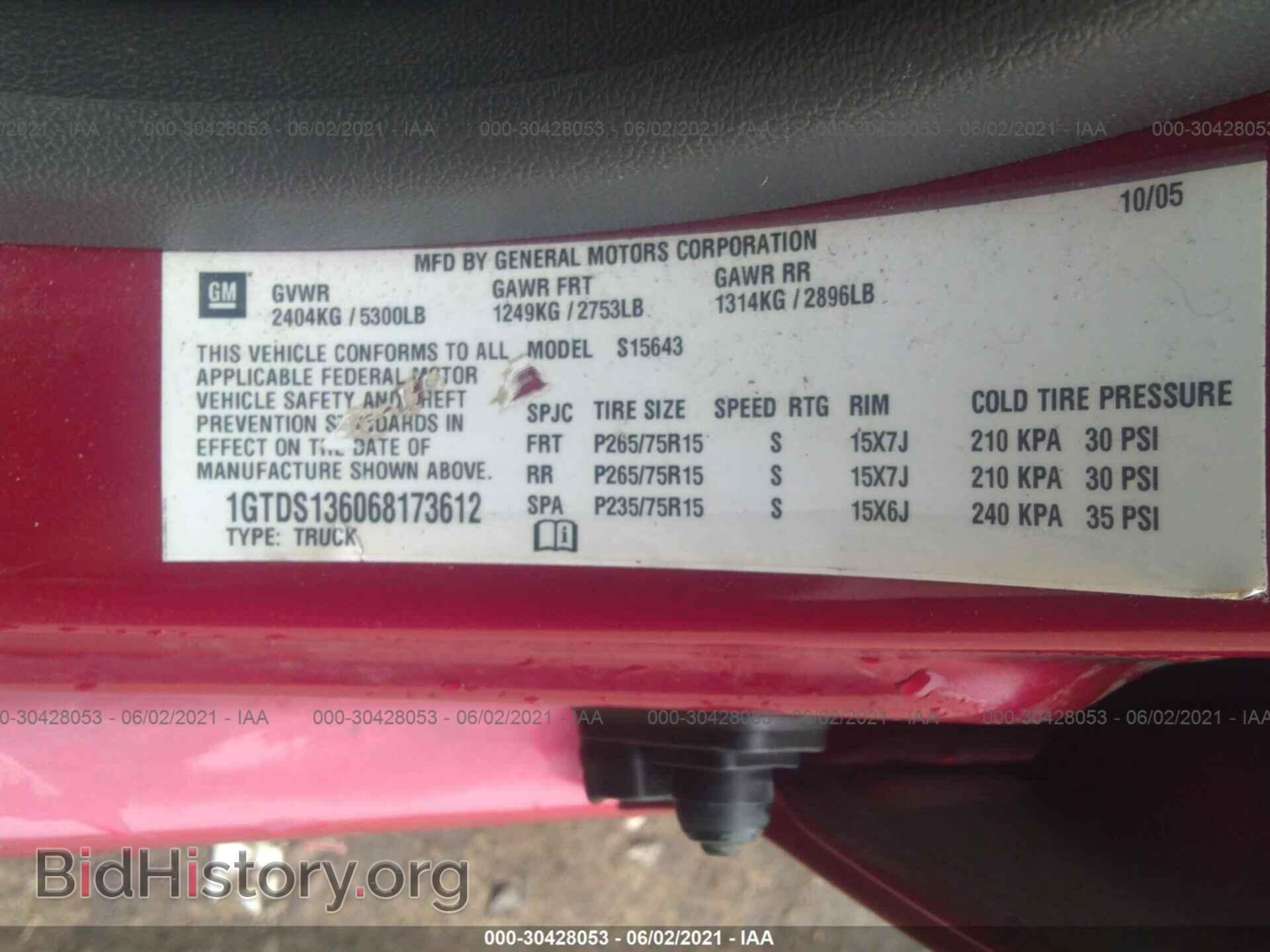 2006 GMC CANYON - VIN: 1GTDS136068173612 - Фото 9