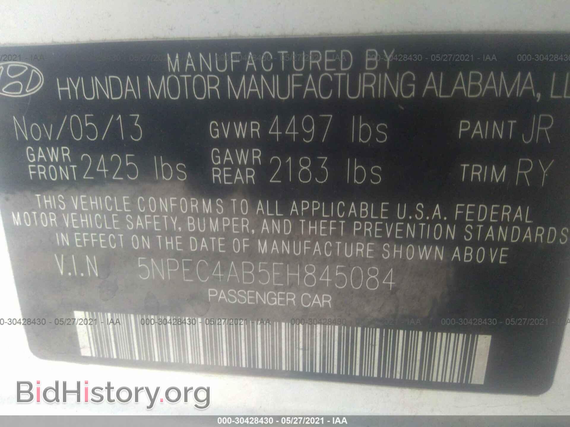 2014 HYUNDAI SONATA - VIN: 5NPEC4AB5EH845084 - Photo 9
