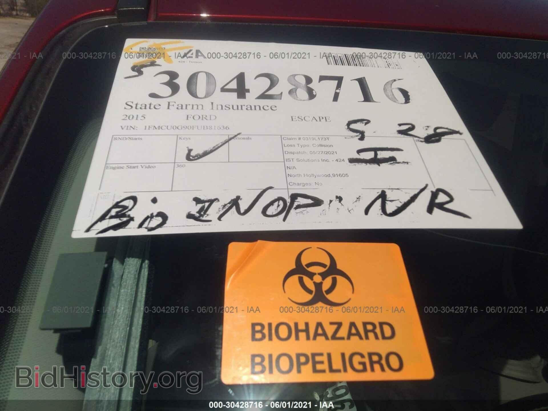 2015 FORD ESCAPE - VIN: 1FMCU0G90FUB81636 - Фото 7
