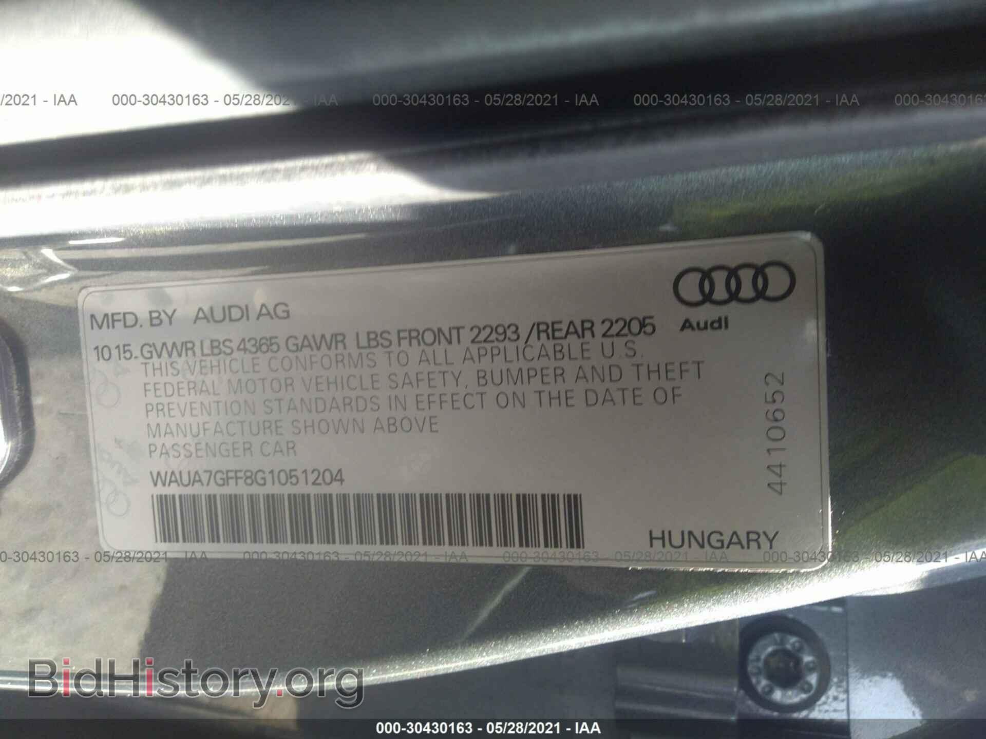 2016 AUDI A3 - VIN: WAUA7GFF8G1051204 - Фото 9