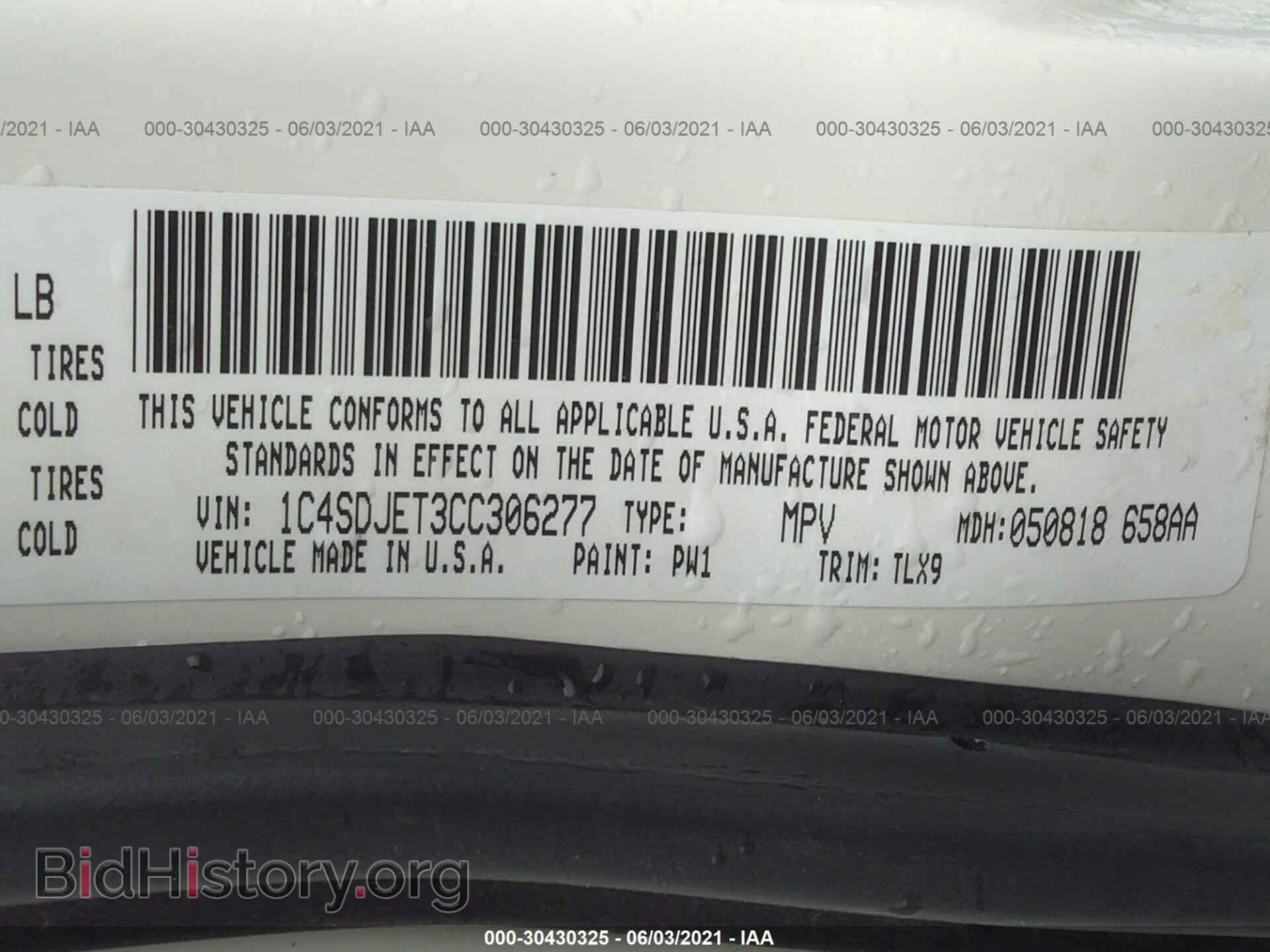 2012 DODGE DURANGO - VIN: 1C4SDJET3CC306277 - Photo 9