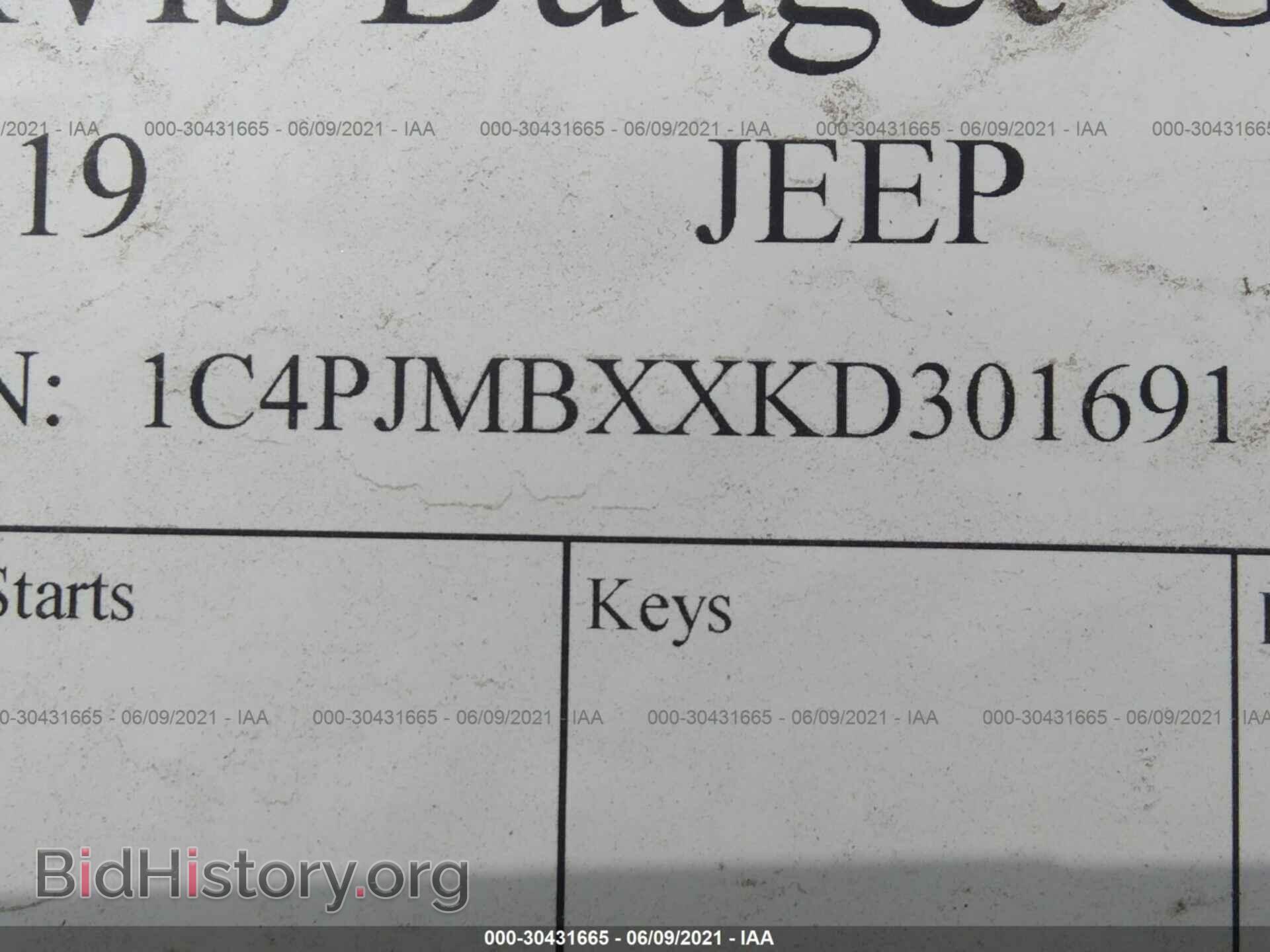 2019 JEEP CHEROKEE - VIN: 1C4PJMBXXKD301691 - Фото 9