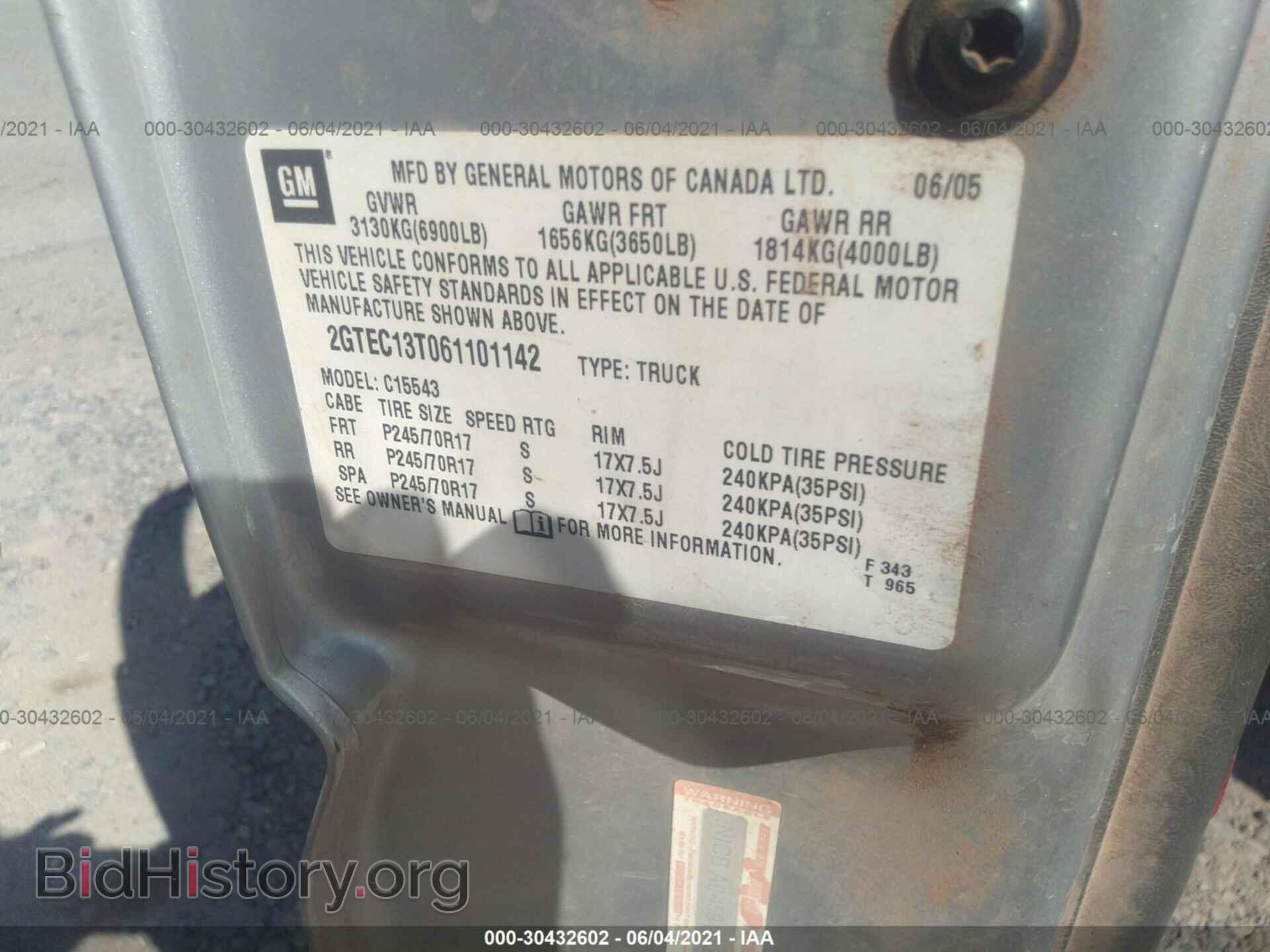2006 GMC SIERRA 1500 - VIN: 2GTEC13T061101142 - Фото 9