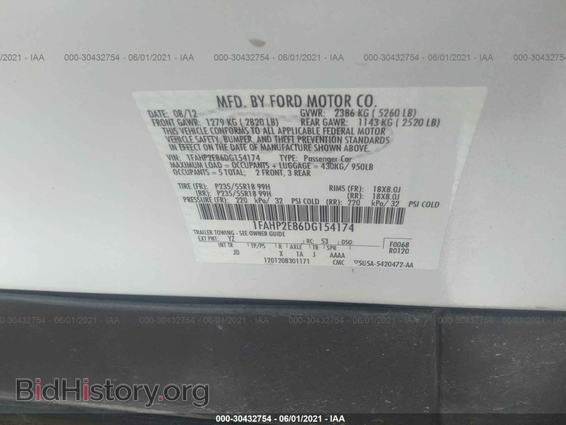 2013 FORD TAURUS - VIN: 1FAHP2E86DG154174 - Photo 9