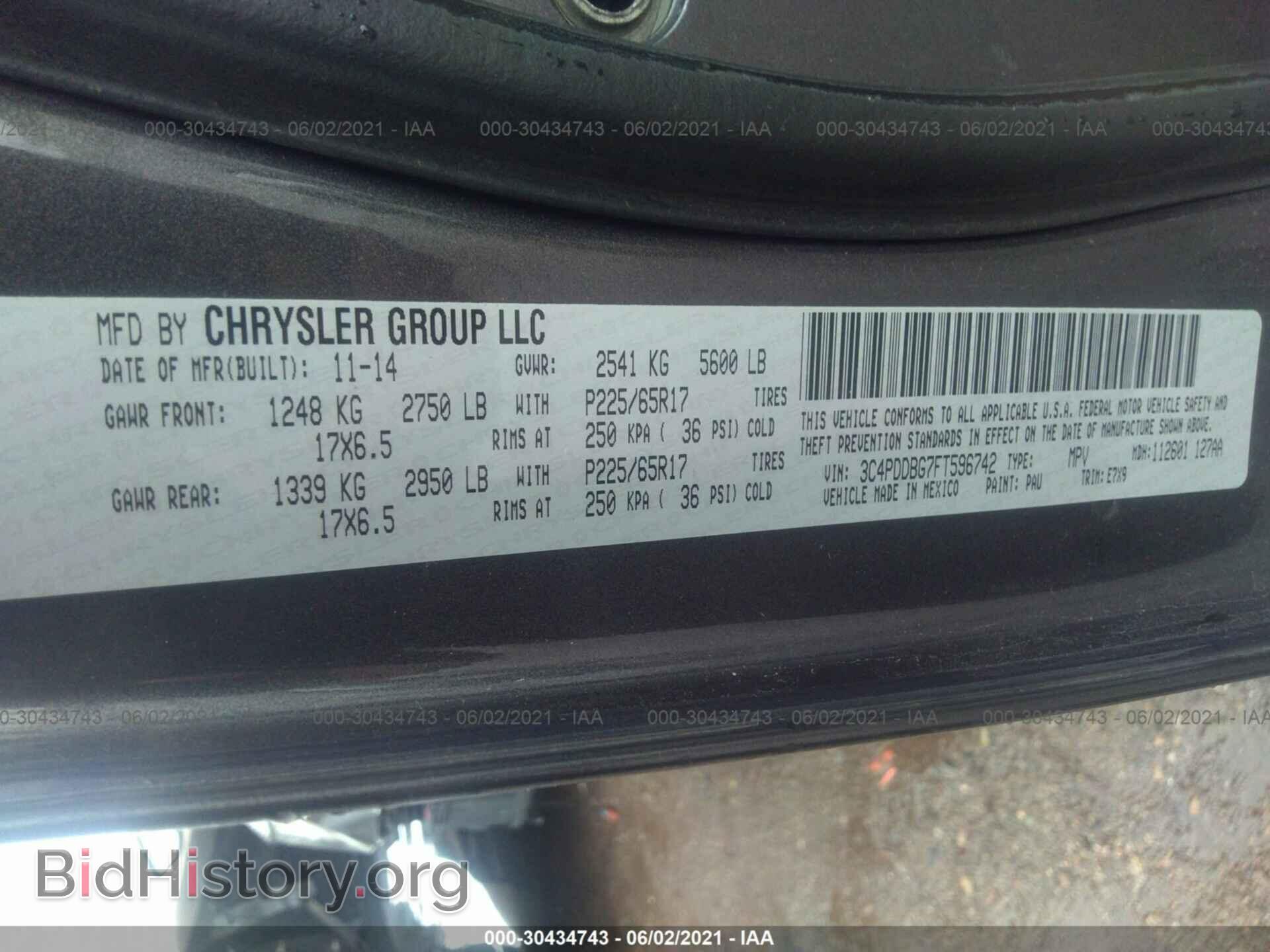 2015 DODGE JOURNEY - VIN: 3C4PDDBG7FT596742 - Фото 9