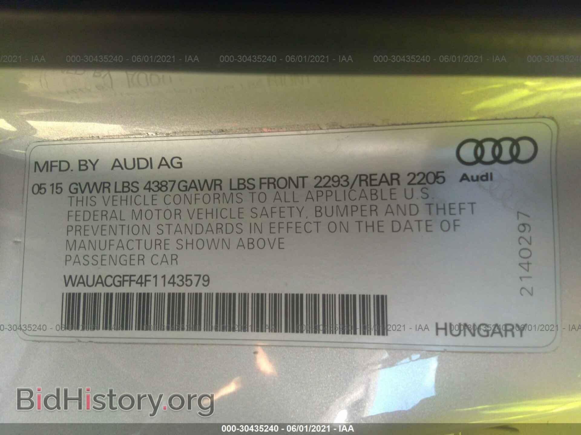 2015 AUDI A3 - VIN: WAUACGFF4F1143579 - Фото 9