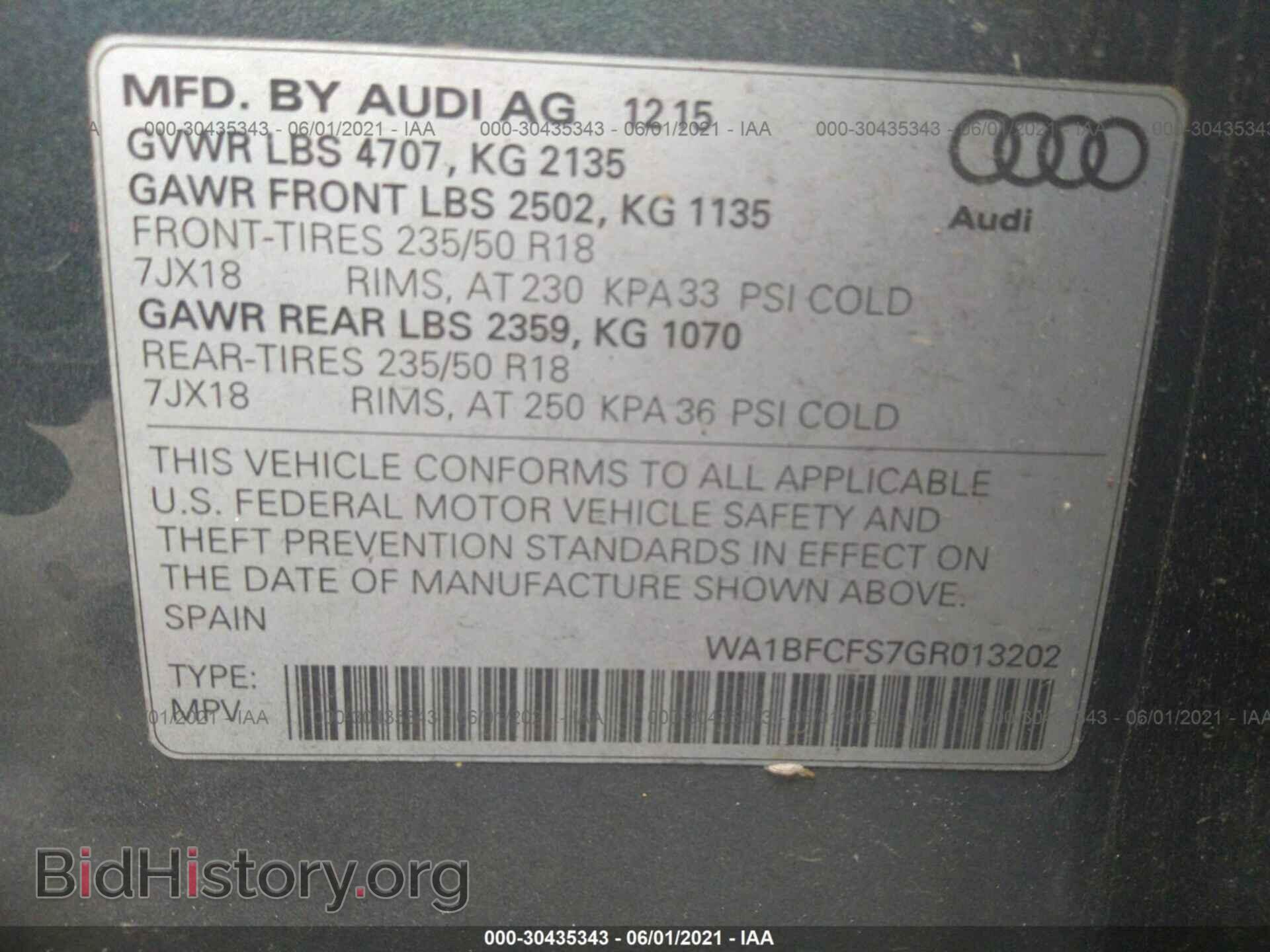2016 AUDI Q3 - VIN: WA1BFCFS7GR013202 - Photo 9