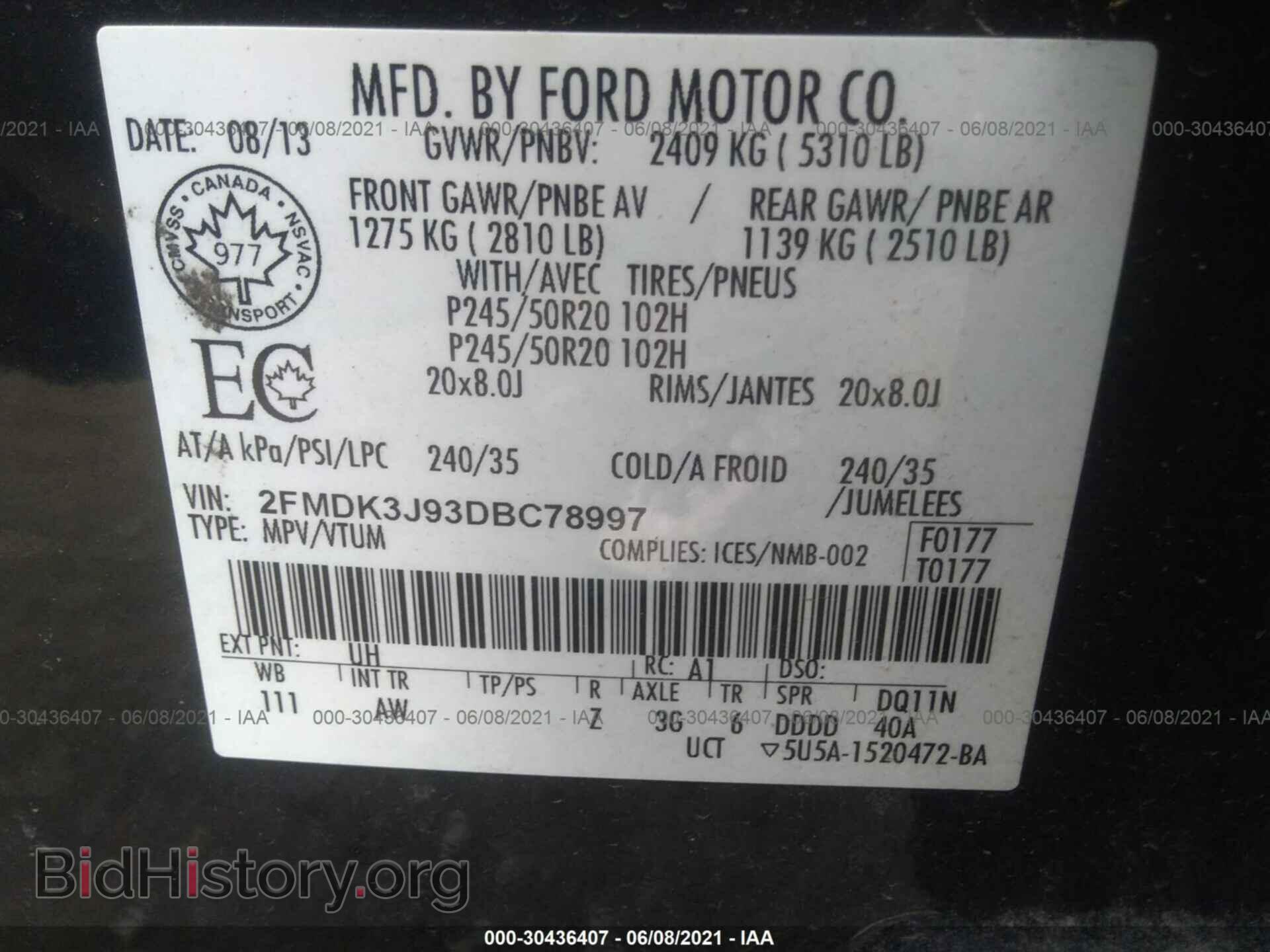 2013 FORD EDGE - VIN: 2FMDK3J93DBC78997 - Photo 9