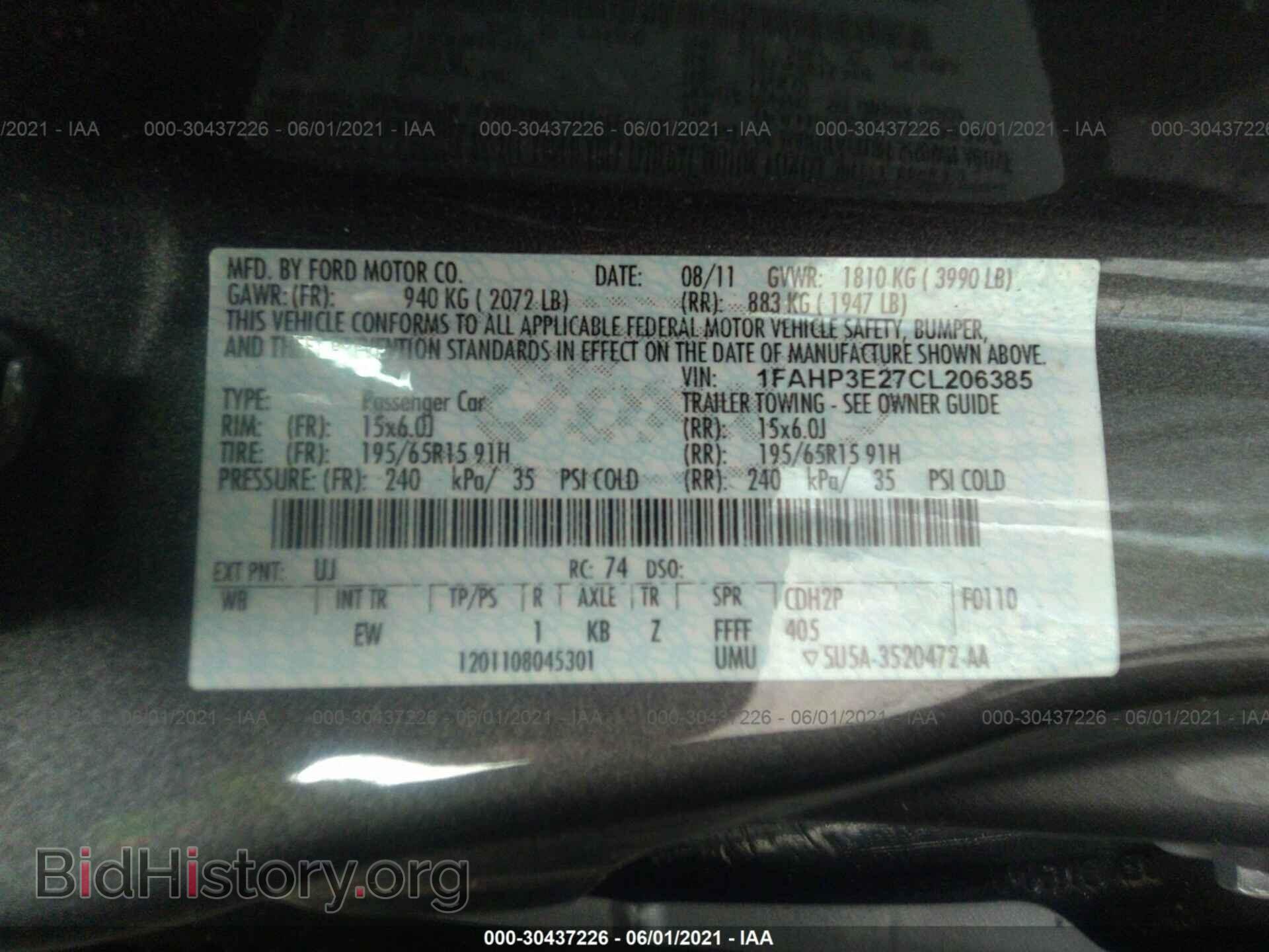 2012 FORD FOCUS - VIN: 1FAHP3E27CL206385 - Photo 9