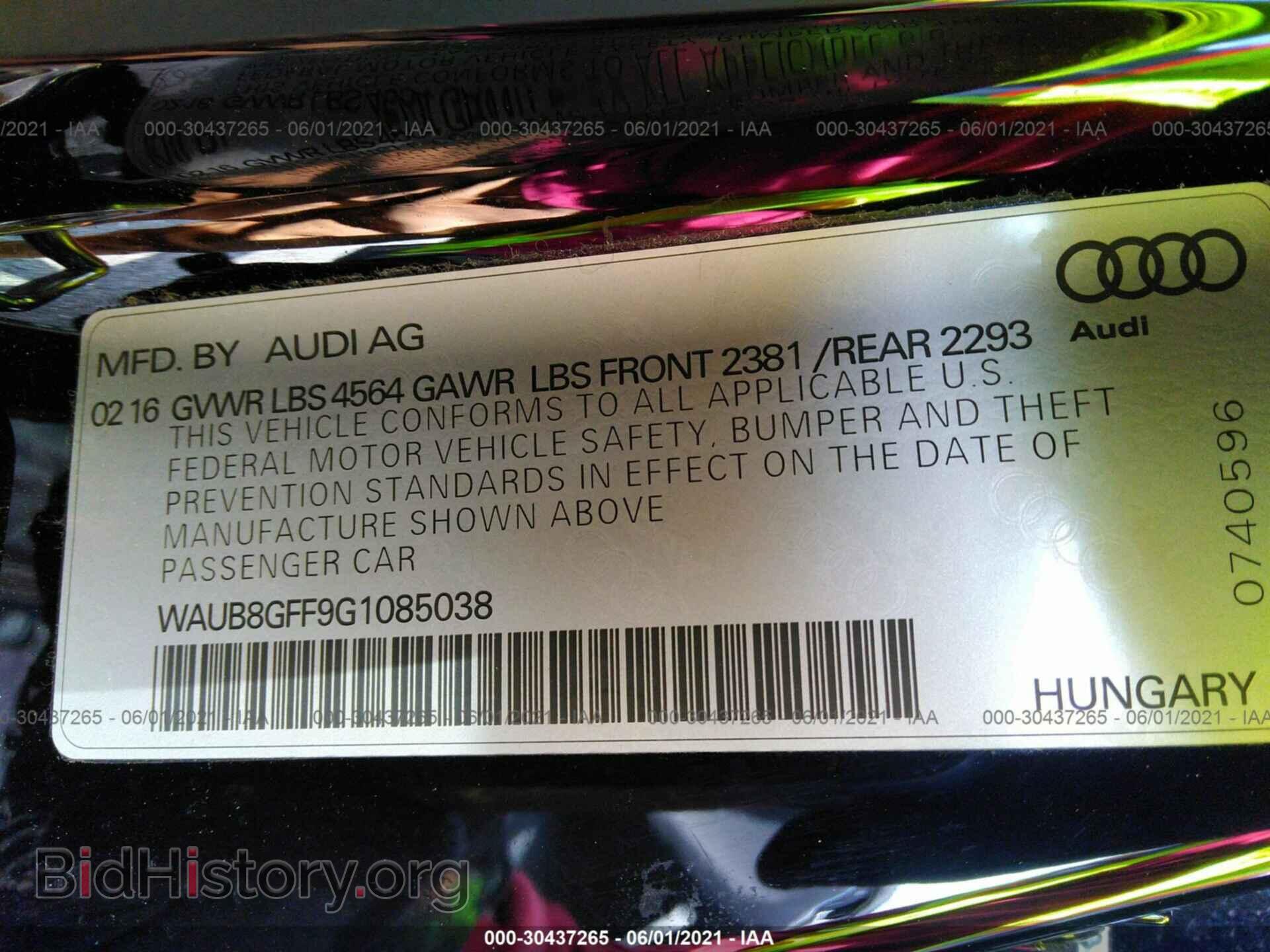2016 AUDI A3 - VIN: WAUB8GFF9G1085038 - Фото 9