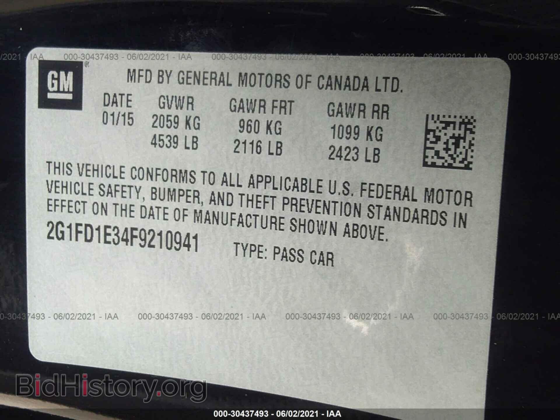 2015 CHEVROLET CAMARO - VIN: 2G1FD1E34F9210941 - Фото 9