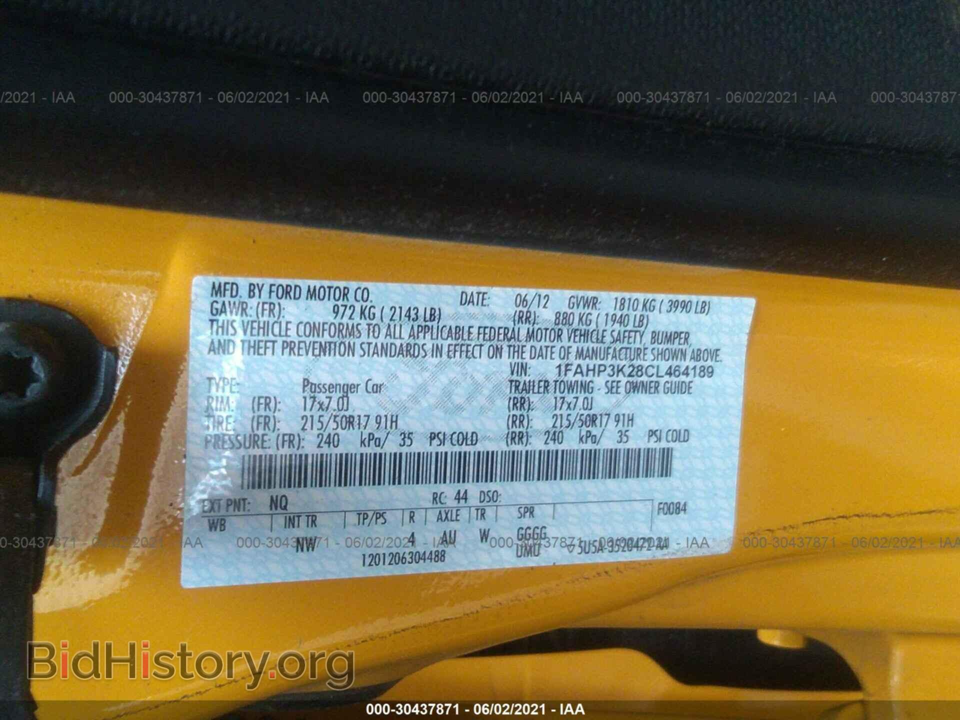 2012 FORD FOCUS - VIN: 1FAHP3K28CL464189 - Фото 9