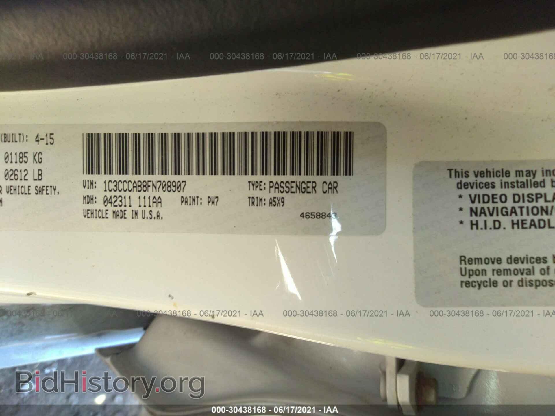 2015 CHRYSLER 200 - VIN: 1C3CCCAB8FN708907 - Photo 9