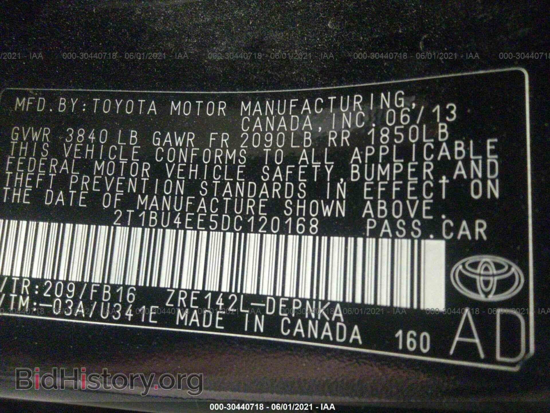 2013 TOYOTA COROLLA - VIN: 2T1BU4EE5DC120168 - Фото 9