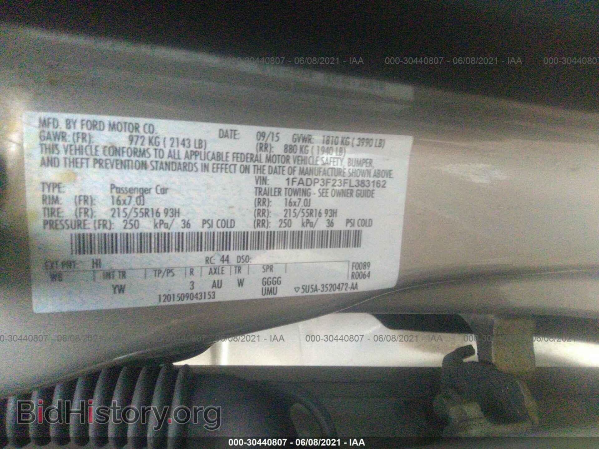 2015 FORD FOCUS - VIN: 1FADP3F23FL383162 - Фото 9