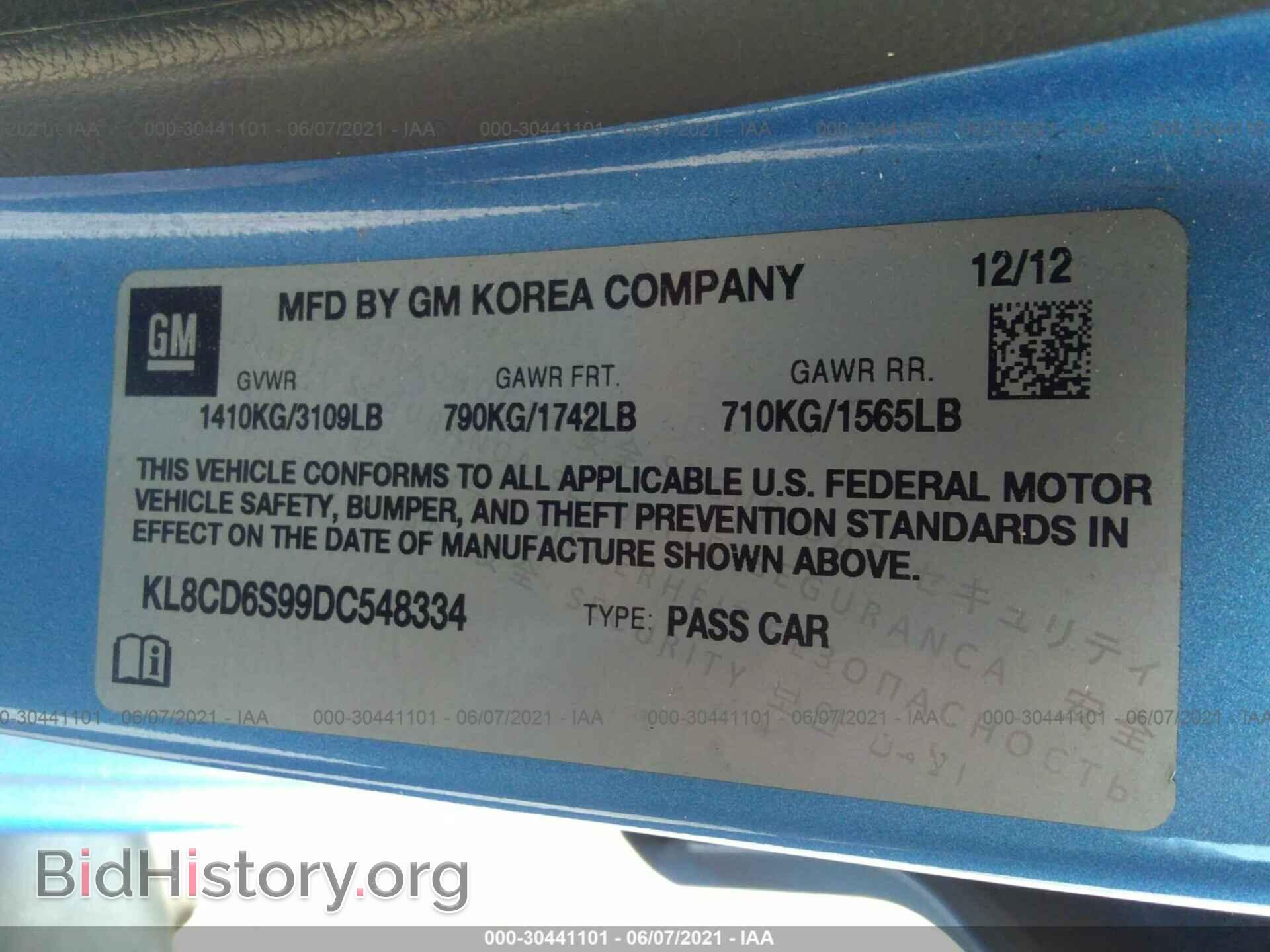 2013 CHEVROLET SPARK - VIN: KL8CD6S99DC548334 - Photo 9