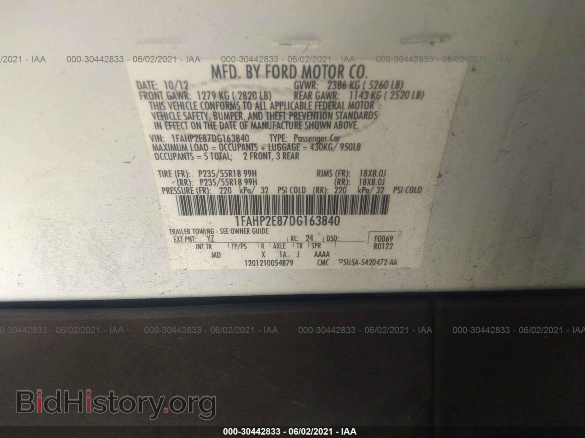 2013 FORD TAURUS - VIN: 1FAHP2E87DG163840 - Photo 9