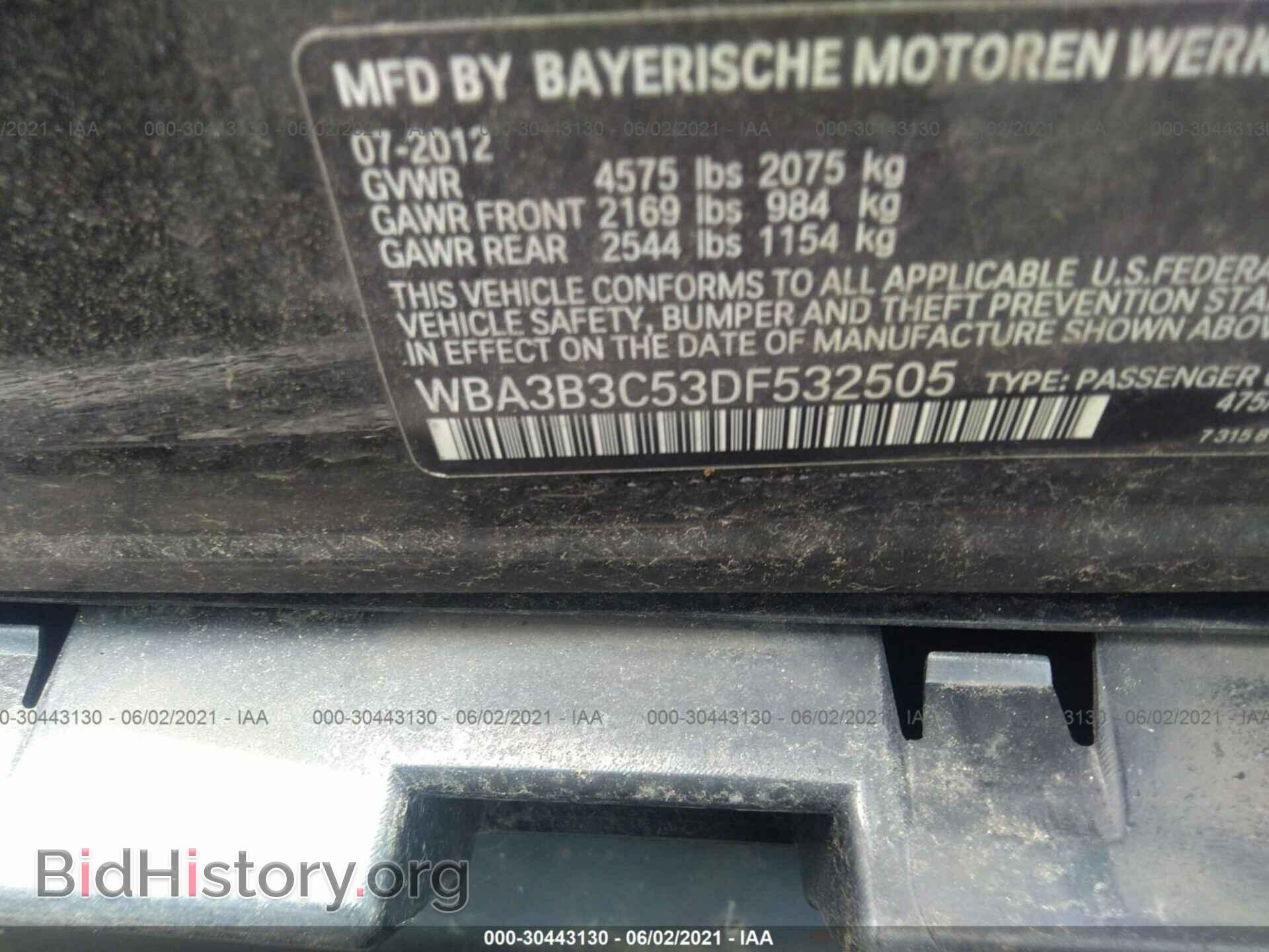 2013 BMW 3 SERIES - VIN: WBA3B3C53DF532505 - Фото 9