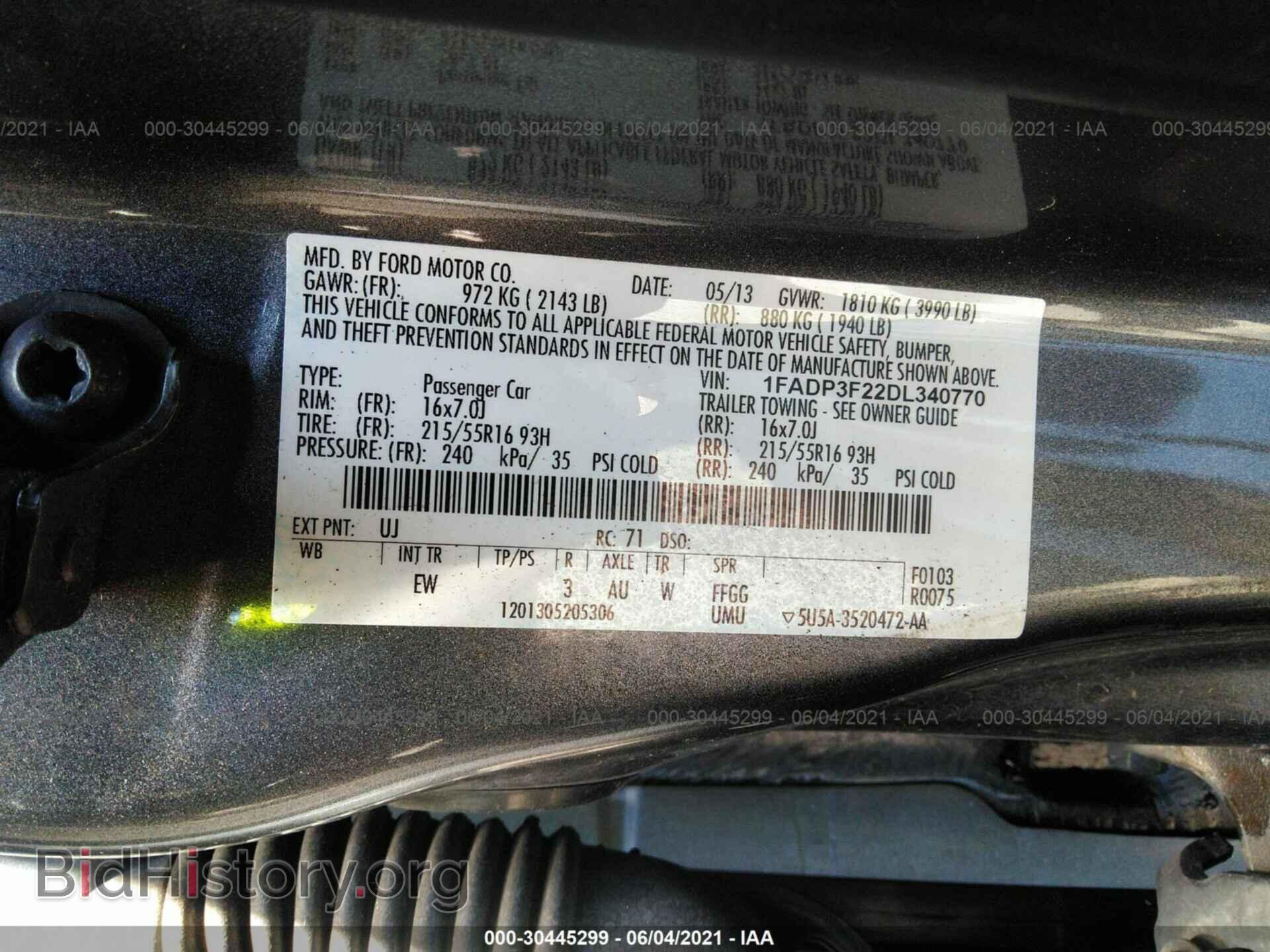2013 FORD FOCUS - VIN: 1FADP3F22DL340770 - Фото 9