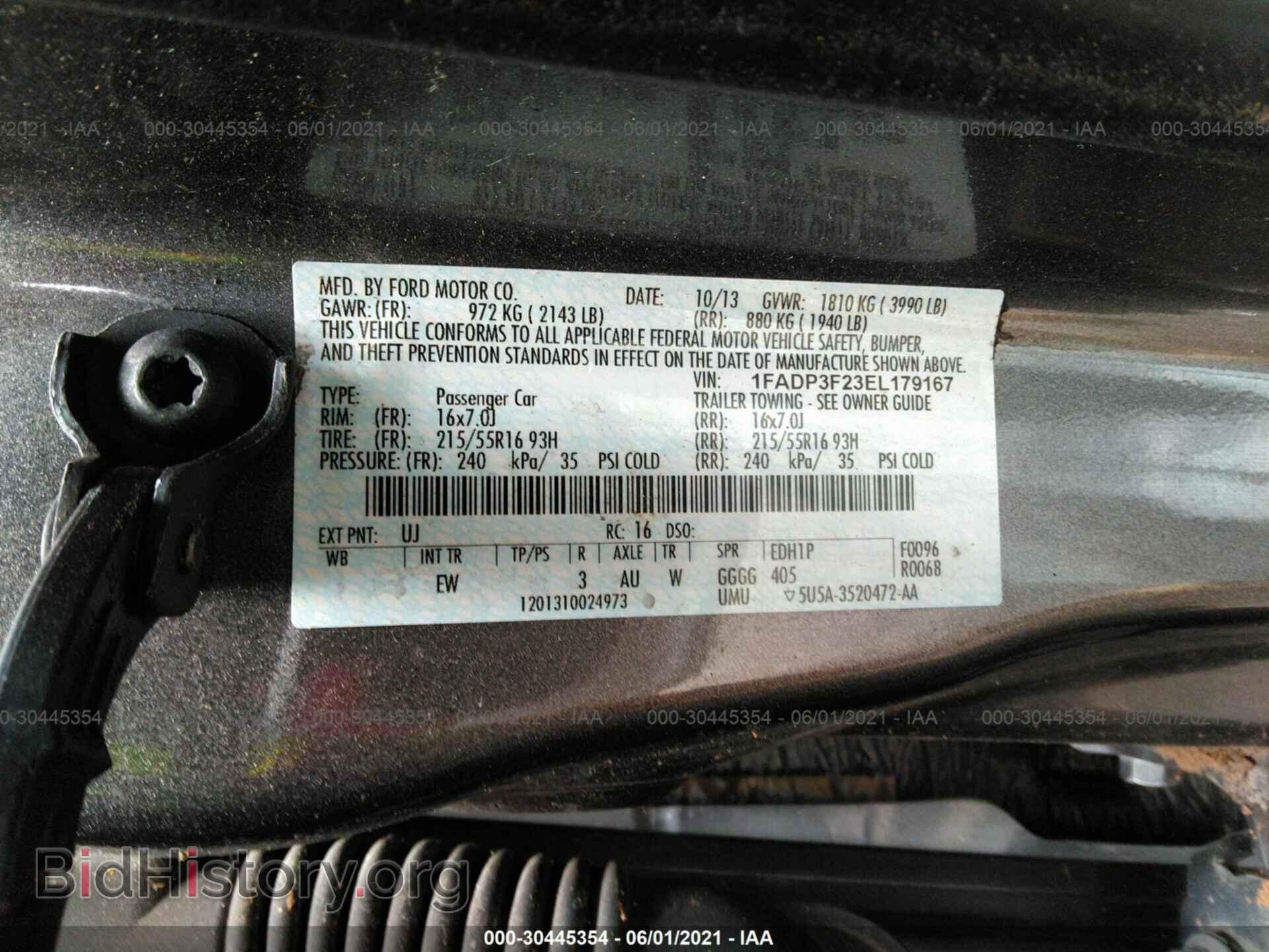 2014 FORD FOCUS - VIN: 1FADP3F23EL179167 - Фото 9