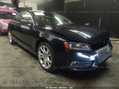2012 Audi A5 2.0T Premium Plus, темно-синий — VIN WAULFAFRXCA013423, IAAI