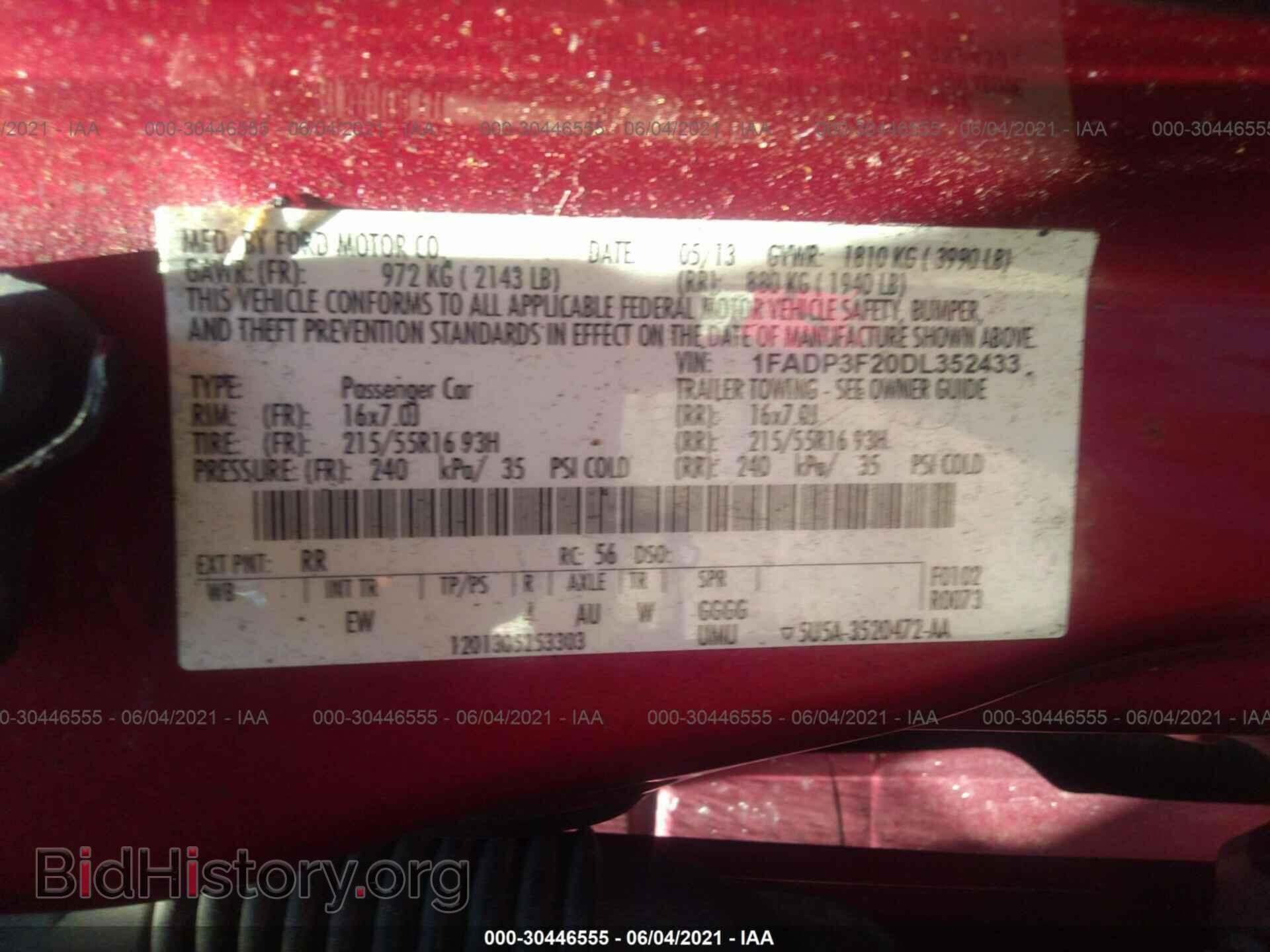 2013 FORD FOCUS - VIN: 1FADP3F20DL352433 - Фото 9