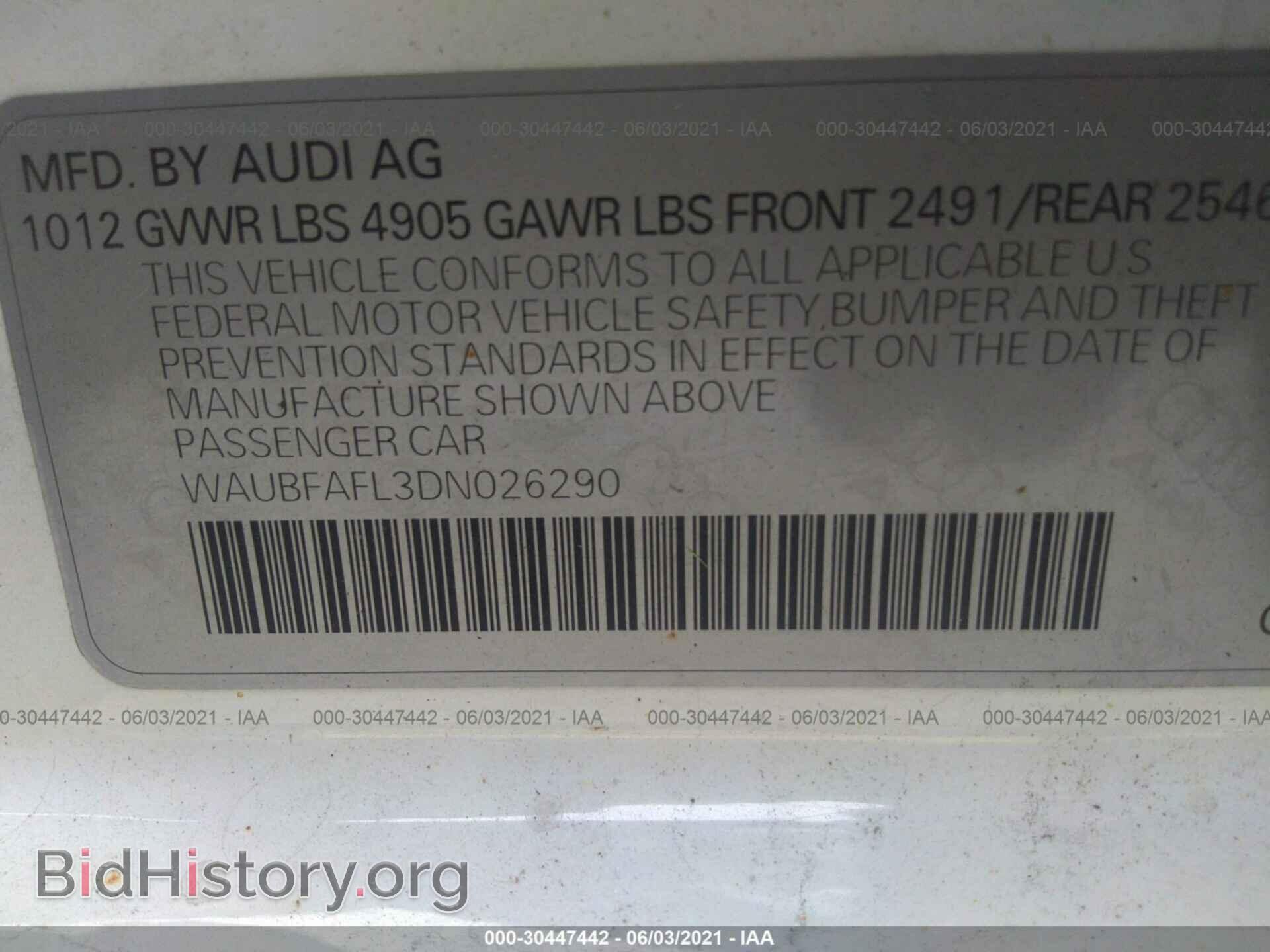2013 AUDI A4 - VIN: WAUBFAFL3DN026290 - Photo 9