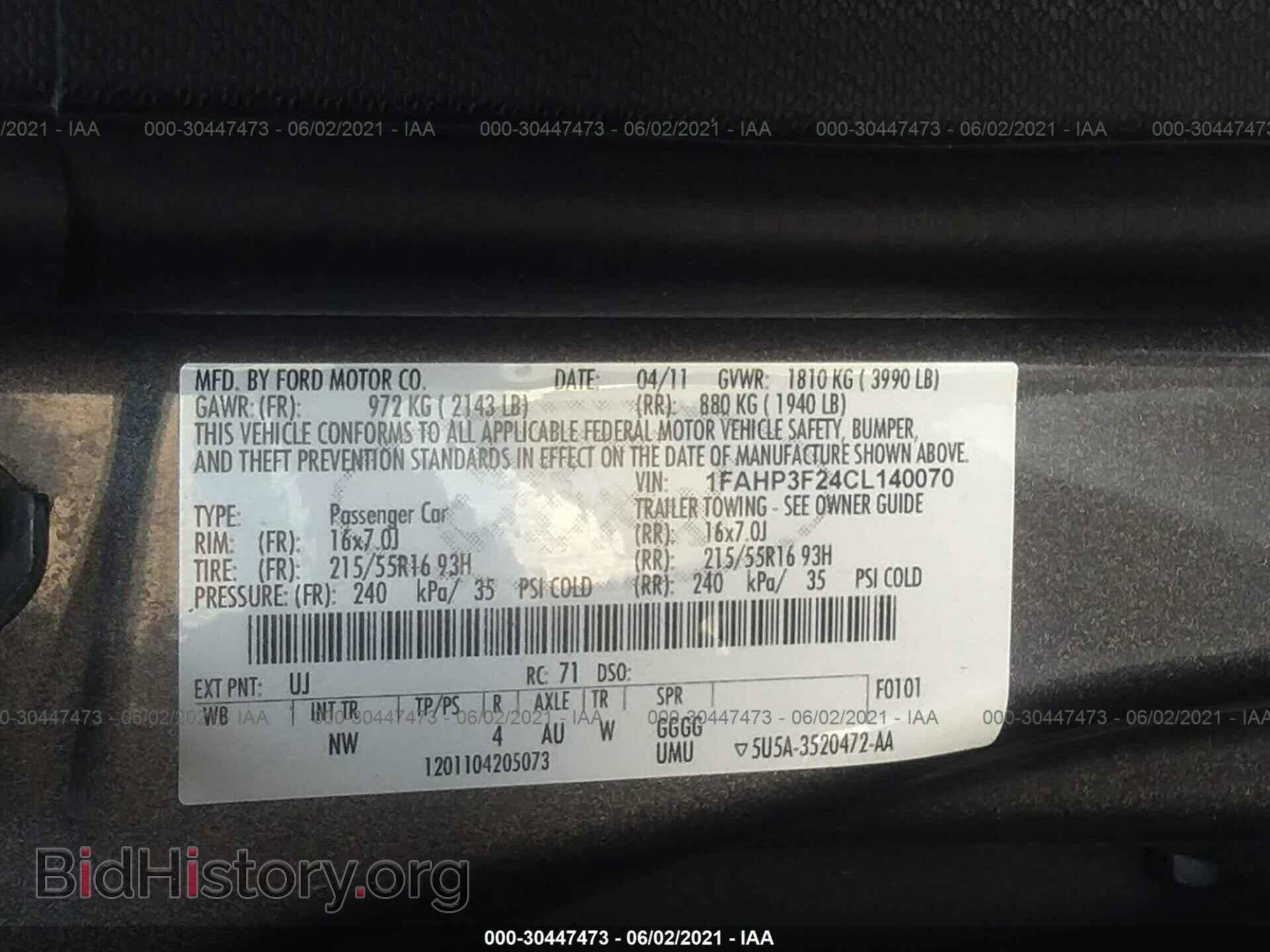 2012 FORD FOCUS - VIN: 1FAHP3F24CL140070 - Photo 9