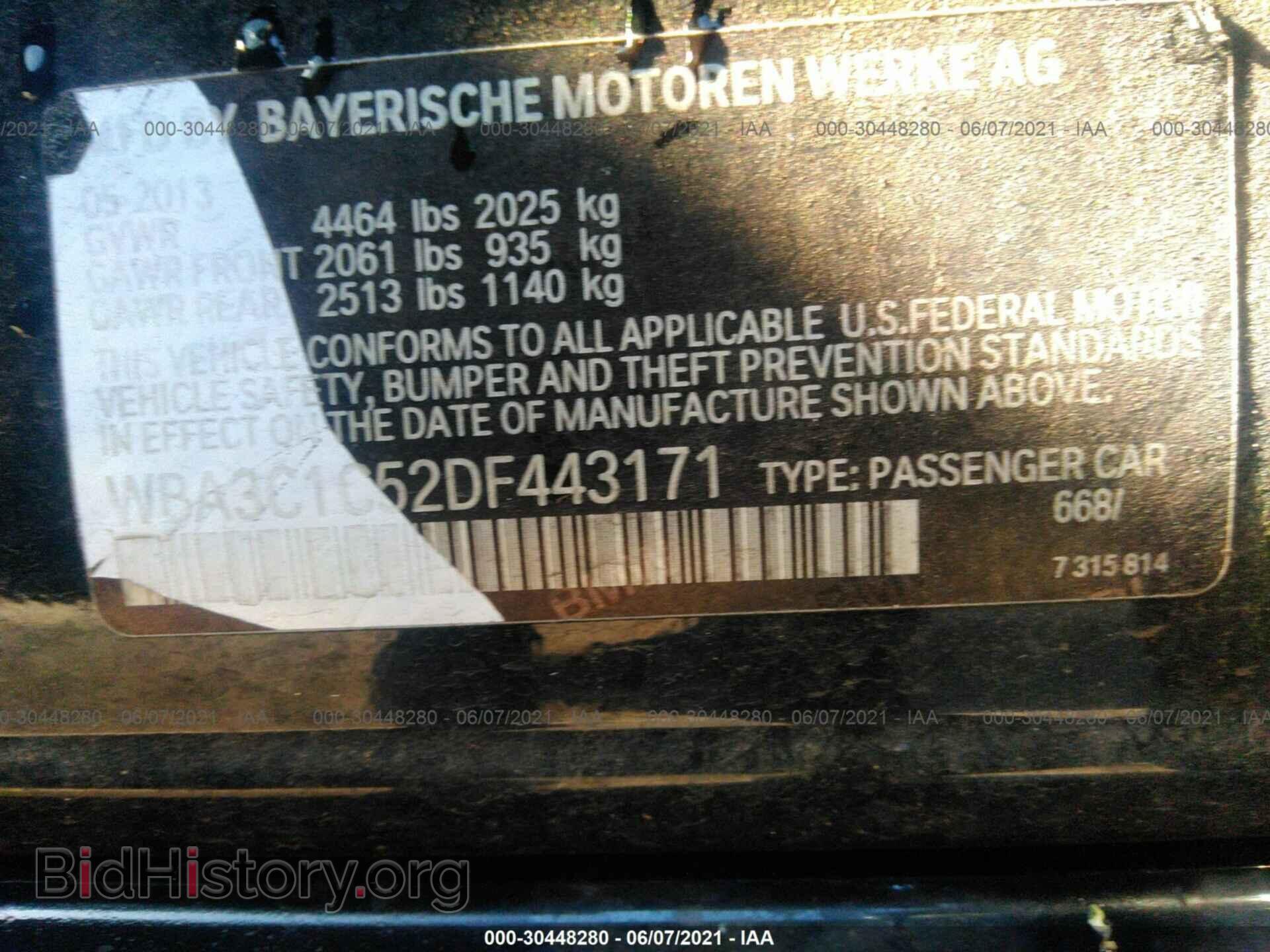 2013 BMW 3 SERIES - VIN: WBA3C1C52DF443171 - Фото 9