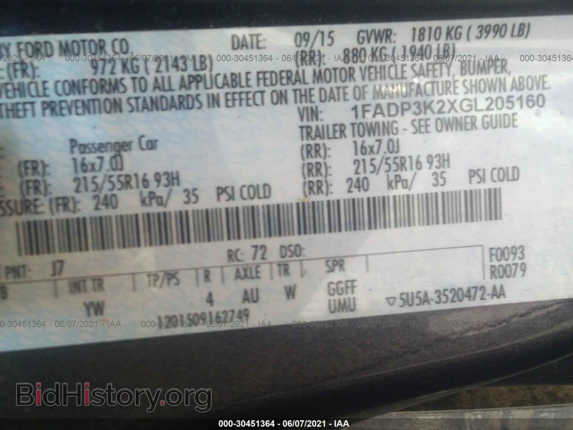 2016 FORD FOCUS - VIN: 1FADP3K2XGL205160 - Photo 9